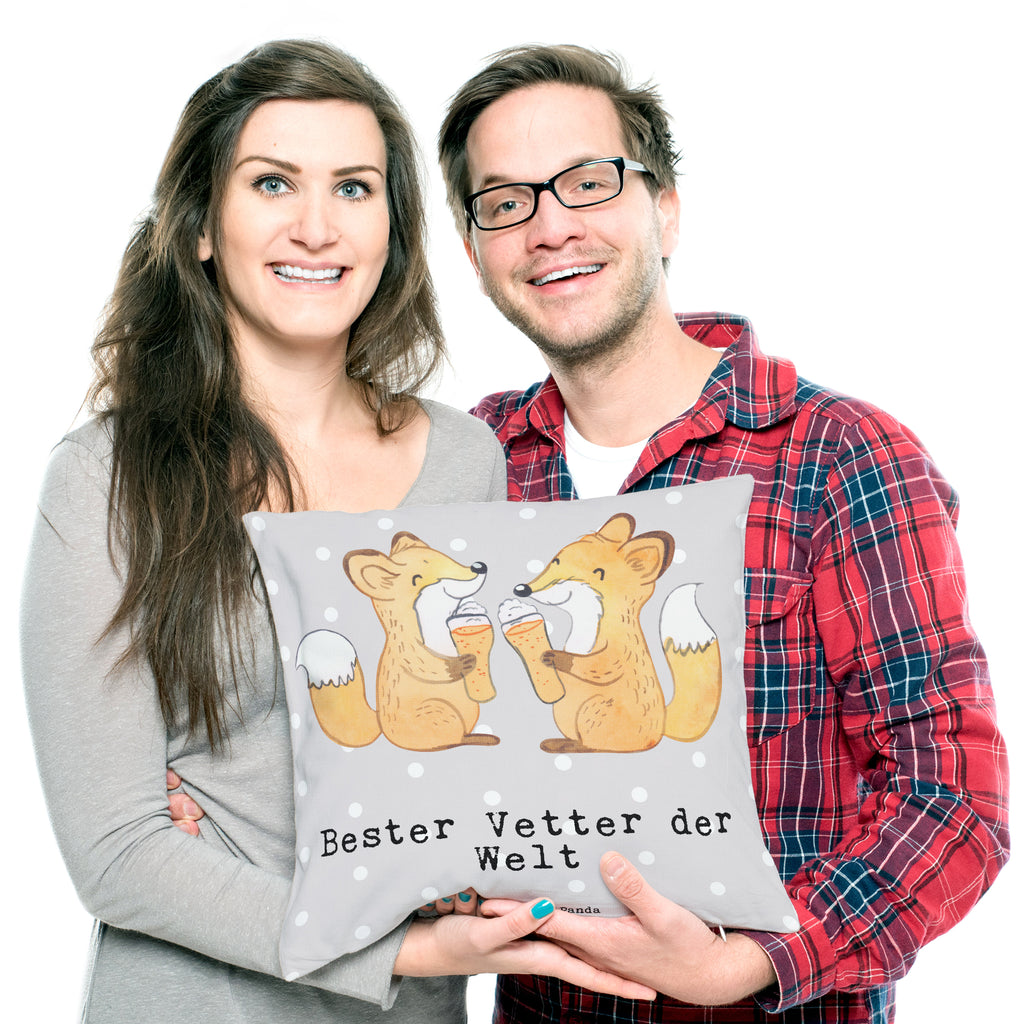 40x40 Kissen Fuchs Bester Vetter der Welt Kissenhülle, Kopfkissen, Sofakissen, Dekokissen, Motivkissen, für, Dankeschön, Geschenk, Schenken, Geburtstag, Geburtstagsgeschenk, Geschenkidee, Danke, Bedanken, Mitbringsel, Freude machen, Geschenktipp, Vetter, Cousin, Kousin, Sohn von Onkel, Sohn von Tante, Familie, Verwandtschaft, Cousine