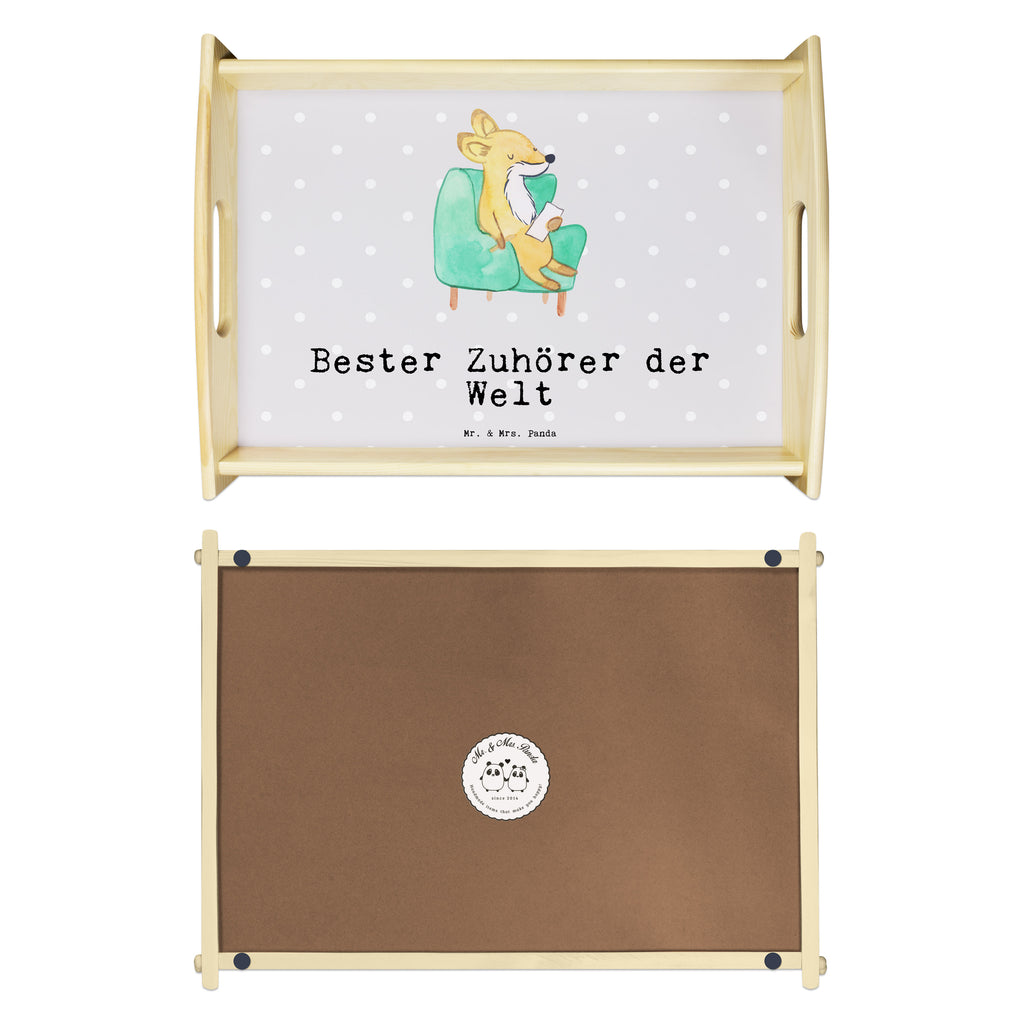 Serviertablett Fuchs Bester Zuhörer der Welt Tablett, Holztablett, Küchentablett, Dekotablett, Frühstückstablett, für, Dankeschön, Geschenk, Schenken, Geburtstag, Geburtstagsgeschenk, Geschenkidee, Danke, Bedanken, Mitbringsel, Freude machen, Geschenktipp, Zuhörer, Freund, Freundin, offenes Ohr, Hilfsbereit, Hilfe