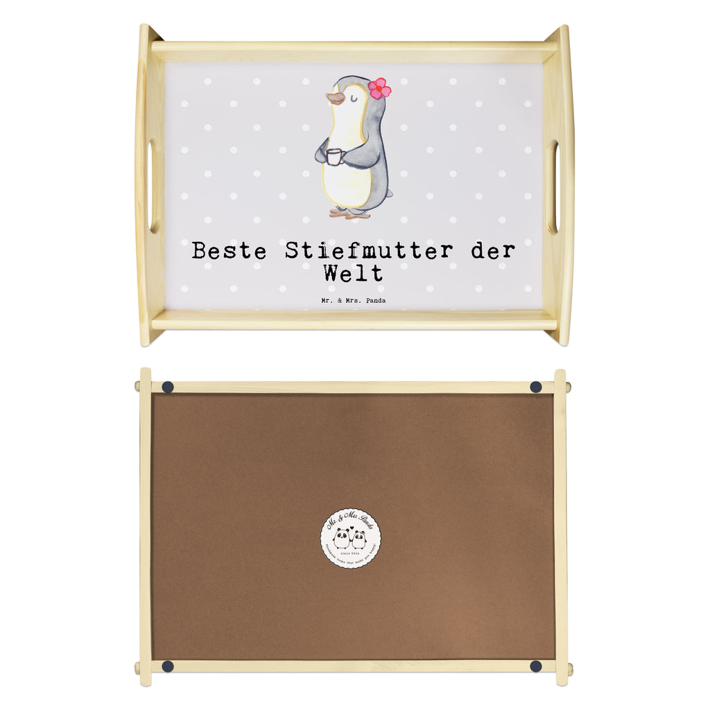 Serviertablett Pinguin Beste Stiefmutter der Welt Tablett, Holztablett, Küchentablett, Dekotablett, Frühstückstablett, für, Dankeschön, Geschenk, Schenken, Geburtstag, Geburtstagsgeschenk, Geschenkidee, Danke, Bedanken, Mitbringsel, Freude machen, Geschenktipp, Stiefmutter, Stief Mutter, Stiefmama, Mami, Mutter, Muttertag, Mutti, Mama, Tochter, Sohn, Beste