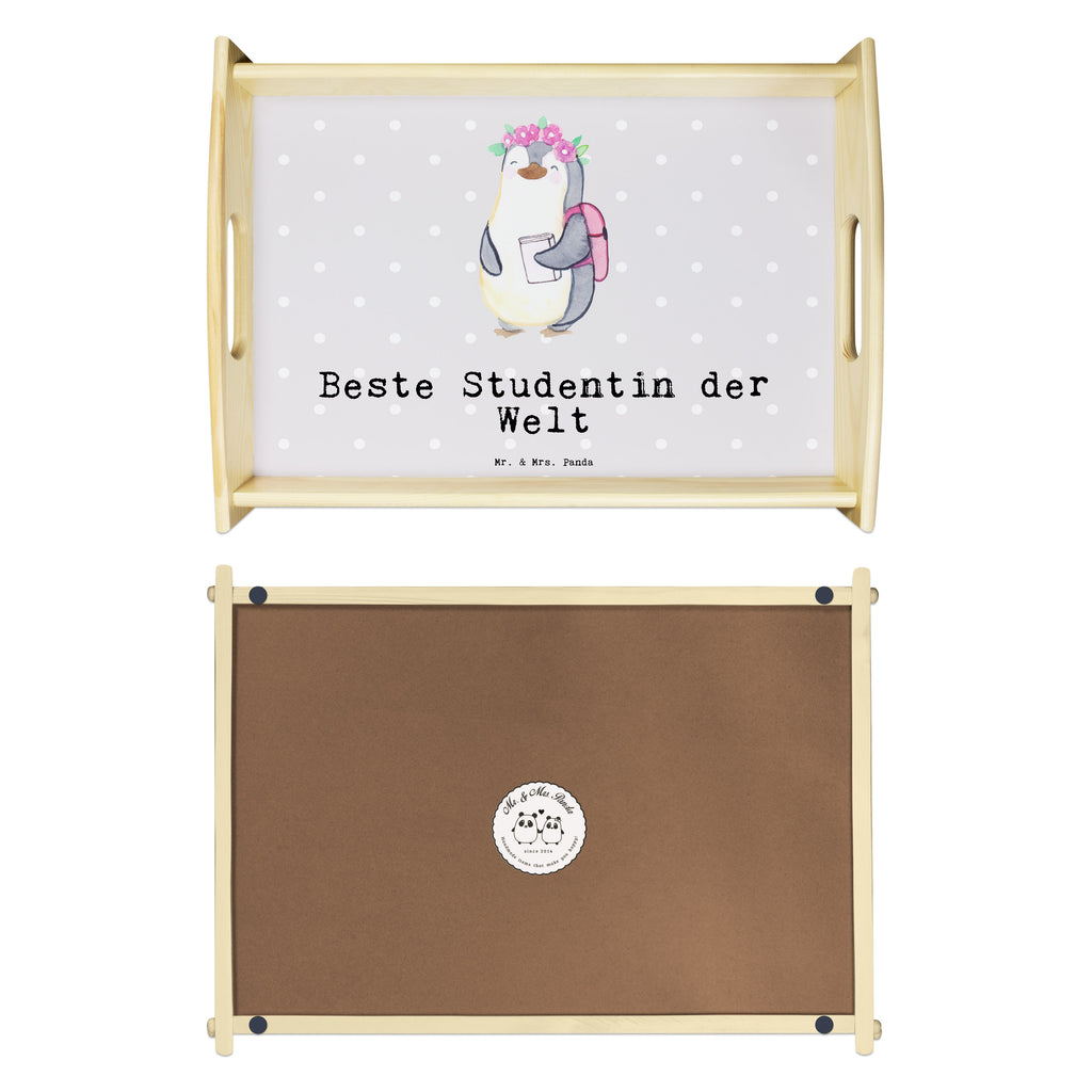Serviertablett Pinguin Beste Studentin der Welt Tablett, Holztablett, Küchentablett, Dekotablett, Frühstückstablett, für, Dankeschön, Geschenk, Schenken, Geburtstag, Geburtstagsgeschenk, Geschenkidee, Danke, Bedanken, Mitbringsel, Freude machen, Geschenktipp, Studentin, Studium, Tochter, Spaß, Musterschülerin, lustig, Studienabschluss, witzig, Universität, Abschluss, Alumni, Uni, Studenten, Hochschule