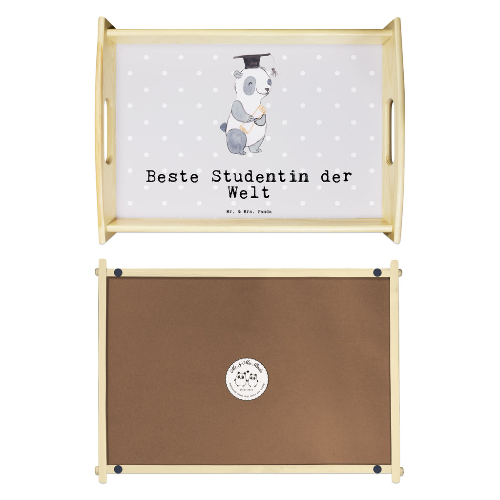 Serviertablett Panda Beste Studentin der Welt Tablett, Holztablett, Küchentablett, Dekotablett, Frühstückstablett, für, Dankeschön, Geschenk, Schenken, Geburtstag, Geburtstagsgeschenk, Geschenkidee, Danke, Bedanken, Mitbringsel, Freude machen, Geschenktipp, Studentin, Studium, Tochter, Spaß, Musterschülerin, lustig, Studienabschluss, witzig, Universität, Abschluss, Alumni, Uni, Studenten, Hochschule