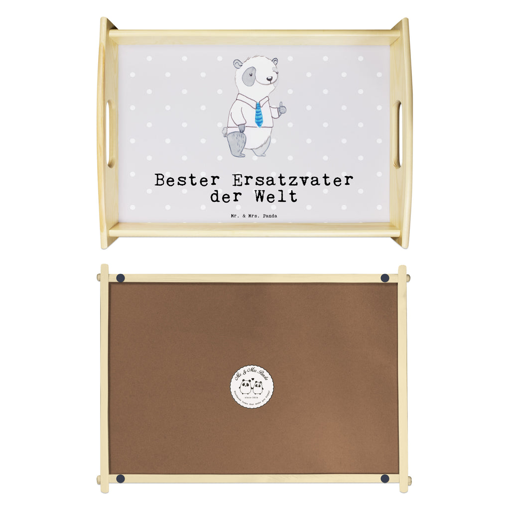 Serviertablett Panda Bester Ersatzvater der Welt Tablett, Holztablett, Küchentablett, Dekotablett, Frühstückstablett, für, Dankeschön, Geschenk, Schenken, Geburtstag, Geburtstagsgeschenk, Geschenkidee, Danke, Bedanken, Mitbringsel, Freude machen, Geschenktipp, Bester, Ersatzvater, Ersatz, zweiter, Vater, Papa, Dad, Daddy, Paps, Papi, Vati, Eltern, Geschenk Vater, Mann, Familie, Kleinigkeit