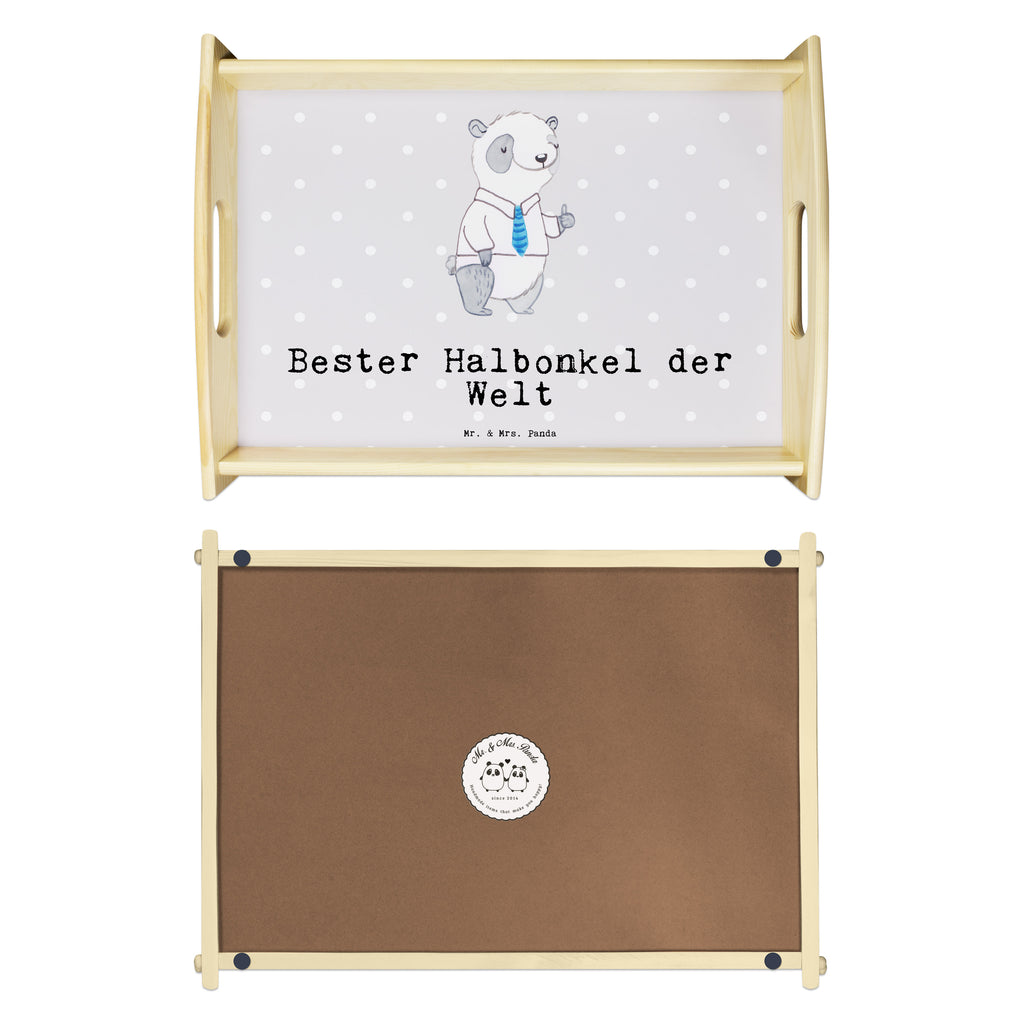 Serviertablett Panda Bester Halbonkel der Welt Tablett, Holztablett, Küchentablett, Dekotablett, Frühstückstablett, für, Dankeschön, Geschenk, Schenken, Geburtstag, Geburtstagsgeschenk, Geschenkidee, Danke, Bedanken, Mitbringsel, Freude machen, Geschenktipp, Onkel, bester Onkel, Halbonkel, Stiefonkel, Stief, Stiefgeschwister, Familie, Kleinigkeit