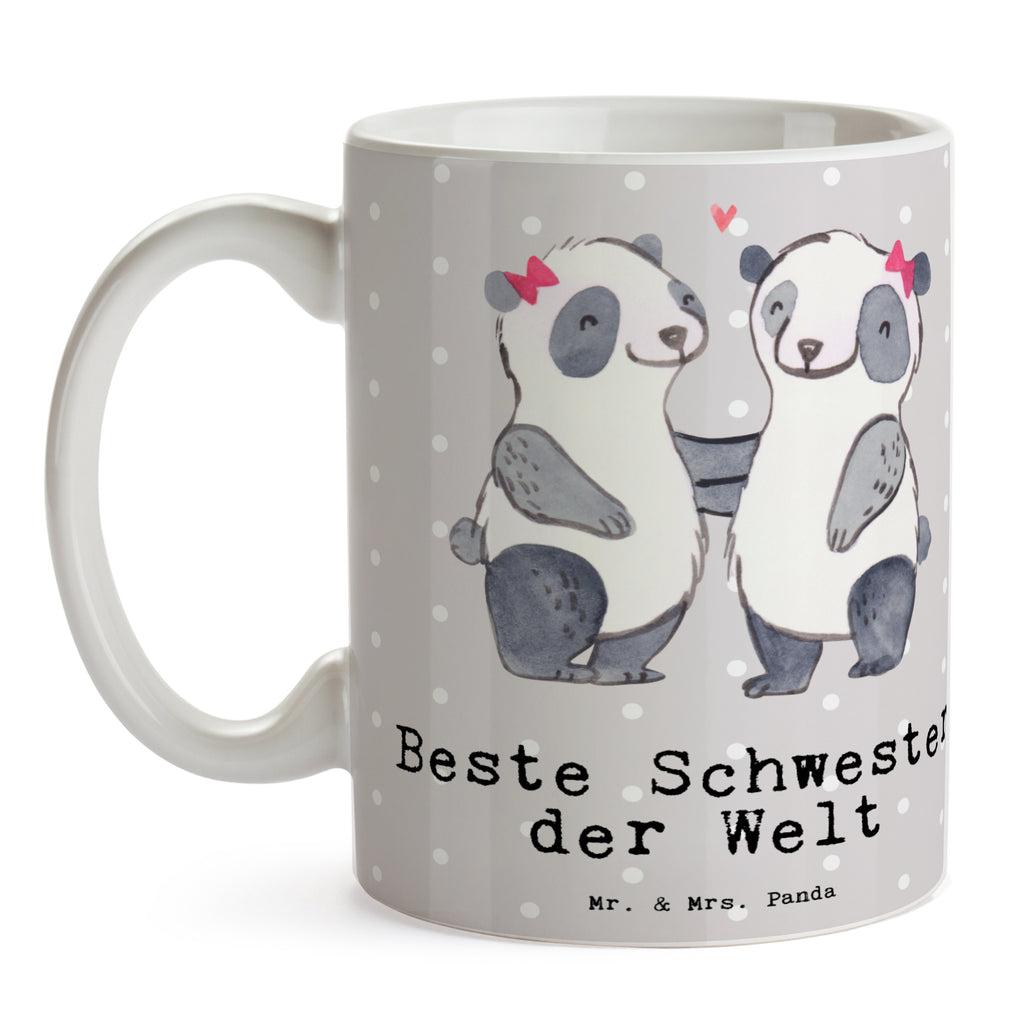 Tasse Panda Beste Schwester der Welt Becher, Kaffeetasse, Kaffeebecher, Tee, Frühstück, Büro, für, Dankeschön, Geschenk, Schenken, Geburtstag, Geburtstagsgeschenk, Geschenkidee, Danke, Bedanken, Mitbringsel, Freude machen, Geschenktipp, Schwestern, Schwester, Geschwister, Schwesterherz, Sister, Familie, Kleinigkeit, Beste, Tochter, Liebe, Kinder
