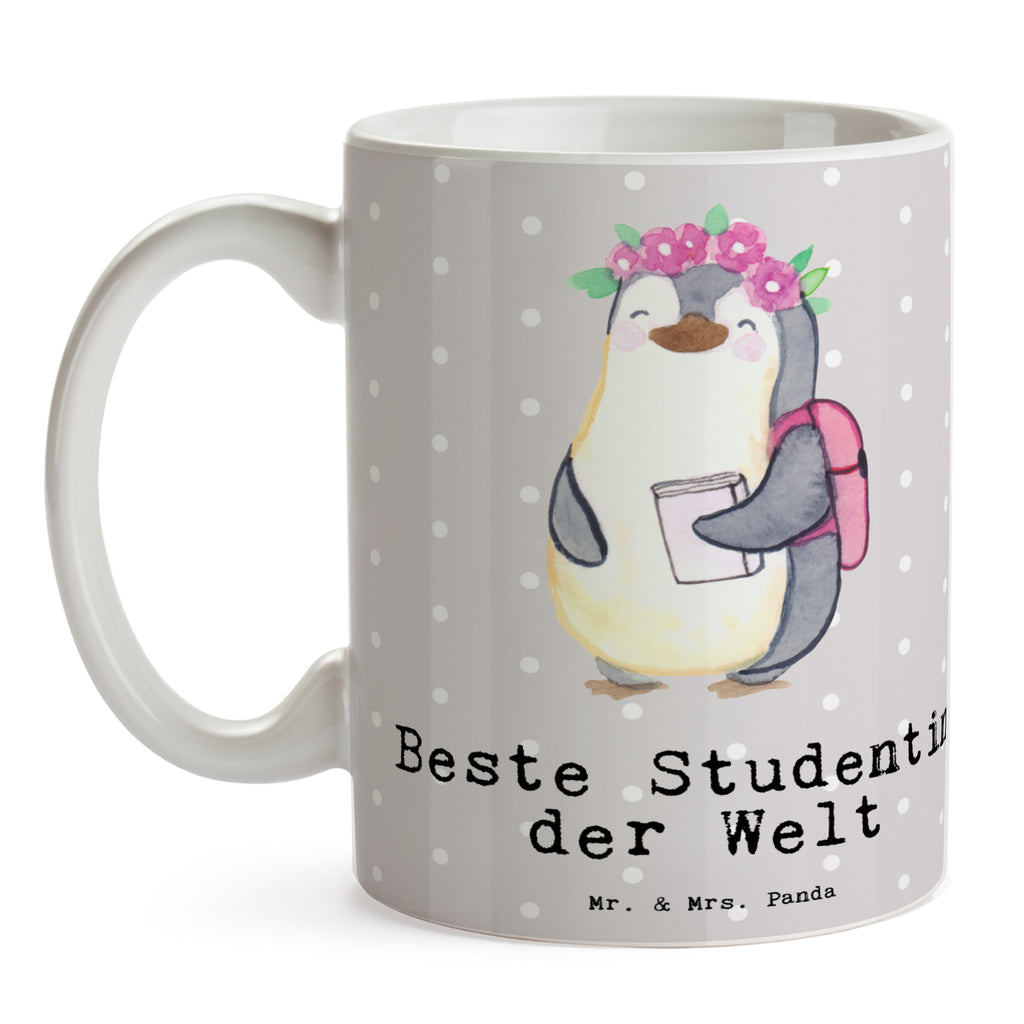 Tasse Pinguin Beste Studentin der Welt Becher, Kaffeetasse, Kaffeebecher, Tee, Frühstück, Büro, für, Dankeschön, Geschenk, Schenken, Geburtstag, Geburtstagsgeschenk, Geschenkidee, Danke, Bedanken, Mitbringsel, Freude machen, Geschenktipp, Studentin, Studium, Tochter, Spaß, Musterschülerin, lustig, Studienabschluss, witzig, Universität, Abschluss, Alumni, Uni, Studenten, Hochschule