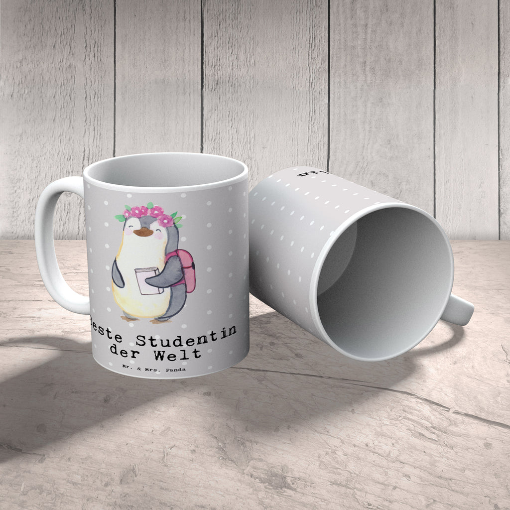 Tasse Pinguin Beste Studentin der Welt Becher, Kaffeetasse, Kaffeebecher, Tee, Frühstück, Büro, für, Dankeschön, Geschenk, Schenken, Geburtstag, Geburtstagsgeschenk, Geschenkidee, Danke, Bedanken, Mitbringsel, Freude machen, Geschenktipp, Studentin, Studium, Tochter, Spaß, Musterschülerin, lustig, Studienabschluss, witzig, Universität, Abschluss, Alumni, Uni, Studenten, Hochschule