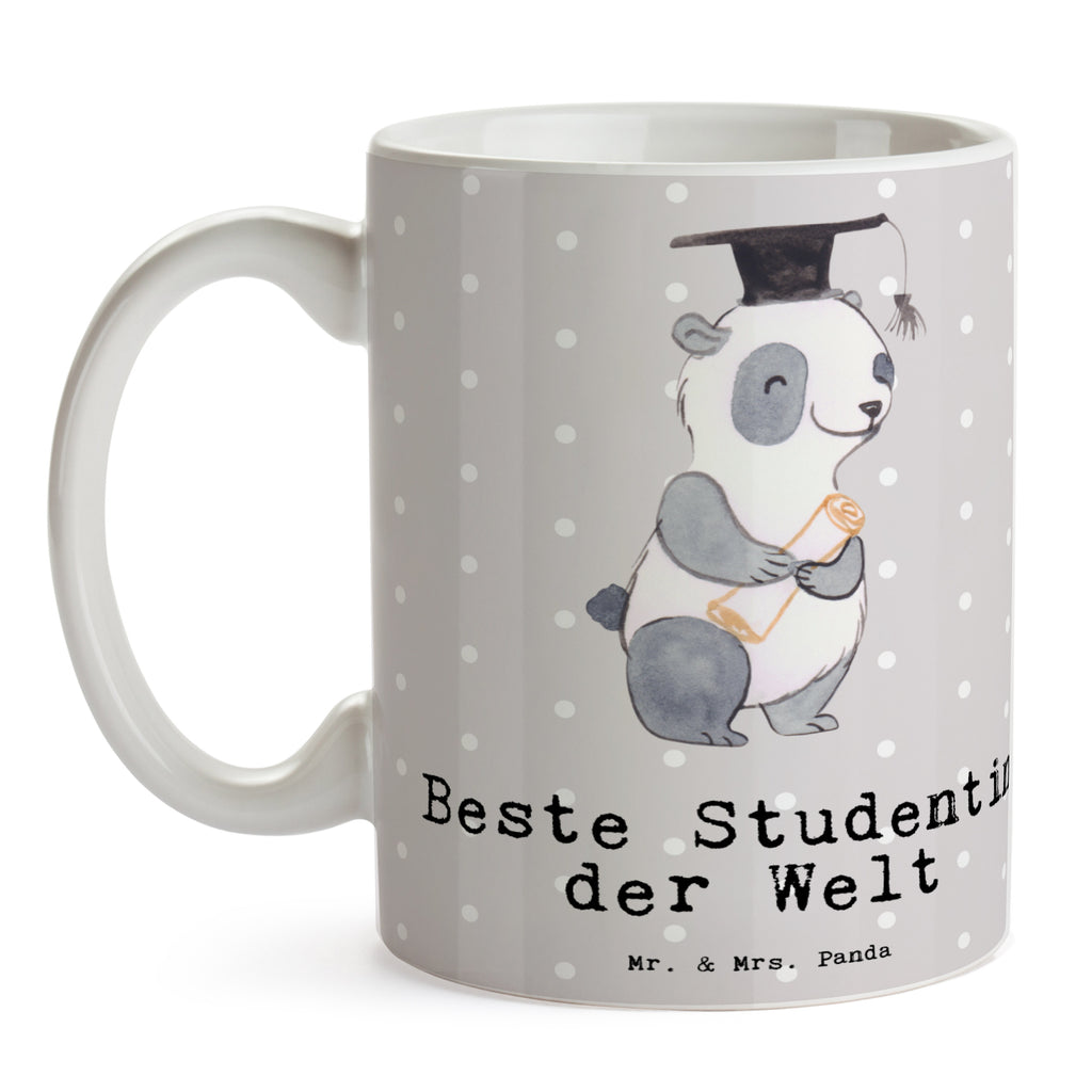 Tasse Panda Beste Studentin der Welt Becher, Kaffeetasse, Kaffeebecher, Tee, Frühstück, Büro, für, Dankeschön, Geschenk, Schenken, Geburtstag, Geburtstagsgeschenk, Geschenkidee, Danke, Bedanken, Mitbringsel, Freude machen, Geschenktipp, Studentin, Studium, Tochter, Spaß, Musterschülerin, lustig, Studienabschluss, witzig, Universität, Abschluss, Alumni, Uni, Studenten, Hochschule