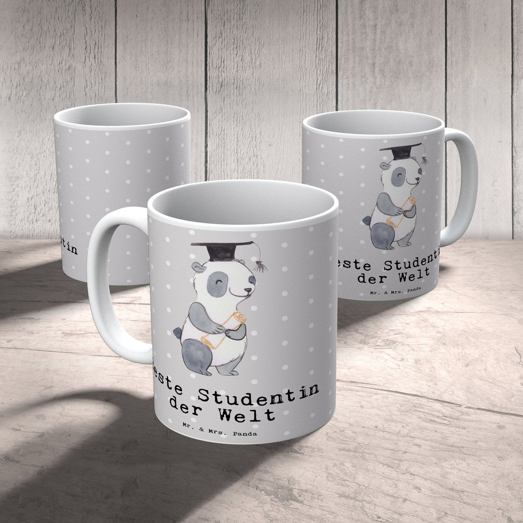 Tasse Panda Beste Studentin der Welt Becher, Kaffeetasse, Kaffeebecher, Tee, Frühstück, Büro, für, Dankeschön, Geschenk, Schenken, Geburtstag, Geburtstagsgeschenk, Geschenkidee, Danke, Bedanken, Mitbringsel, Freude machen, Geschenktipp, Studentin, Studium, Tochter, Spaß, Musterschülerin, lustig, Studienabschluss, witzig, Universität, Abschluss, Alumni, Uni, Studenten, Hochschule