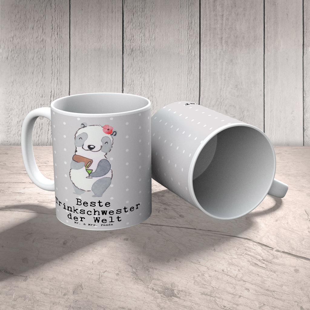 Tasse Panda Beste Trinkschwester der Welt Becher, Kaffeetasse, Kaffeebecher, Tee, Frühstück, Büro, für, Dankeschön, Geschenk, Schenken, Geburtstag, Geburtstagsgeschenk, Geschenkidee, Danke, Bedanken, Mitbringsel, Freude machen, Geschenktipp, Trinkschwester, Saufschwester, Schwester, Sister, Freundin, Party, Bae, Trinken, Alkohol, Wochenende, Kleinigkeit, Sister from another Mister