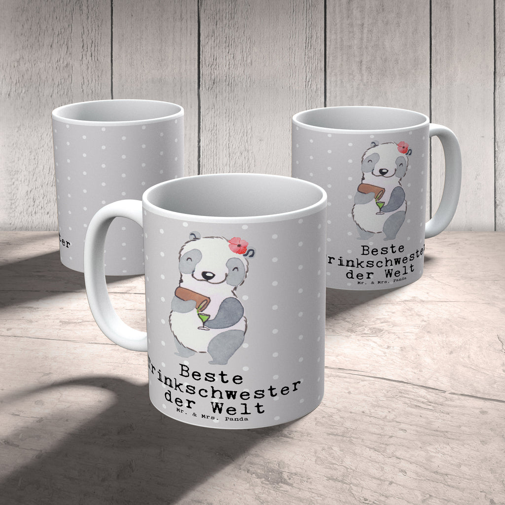Tasse Panda Beste Trinkschwester der Welt Becher, Kaffeetasse, Kaffeebecher, Tee, Frühstück, Büro, für, Dankeschön, Geschenk, Schenken, Geburtstag, Geburtstagsgeschenk, Geschenkidee, Danke, Bedanken, Mitbringsel, Freude machen, Geschenktipp, Trinkschwester, Saufschwester, Schwester, Sister, Freundin, Party, Bae, Trinken, Alkohol, Wochenende, Kleinigkeit, Sister from another Mister