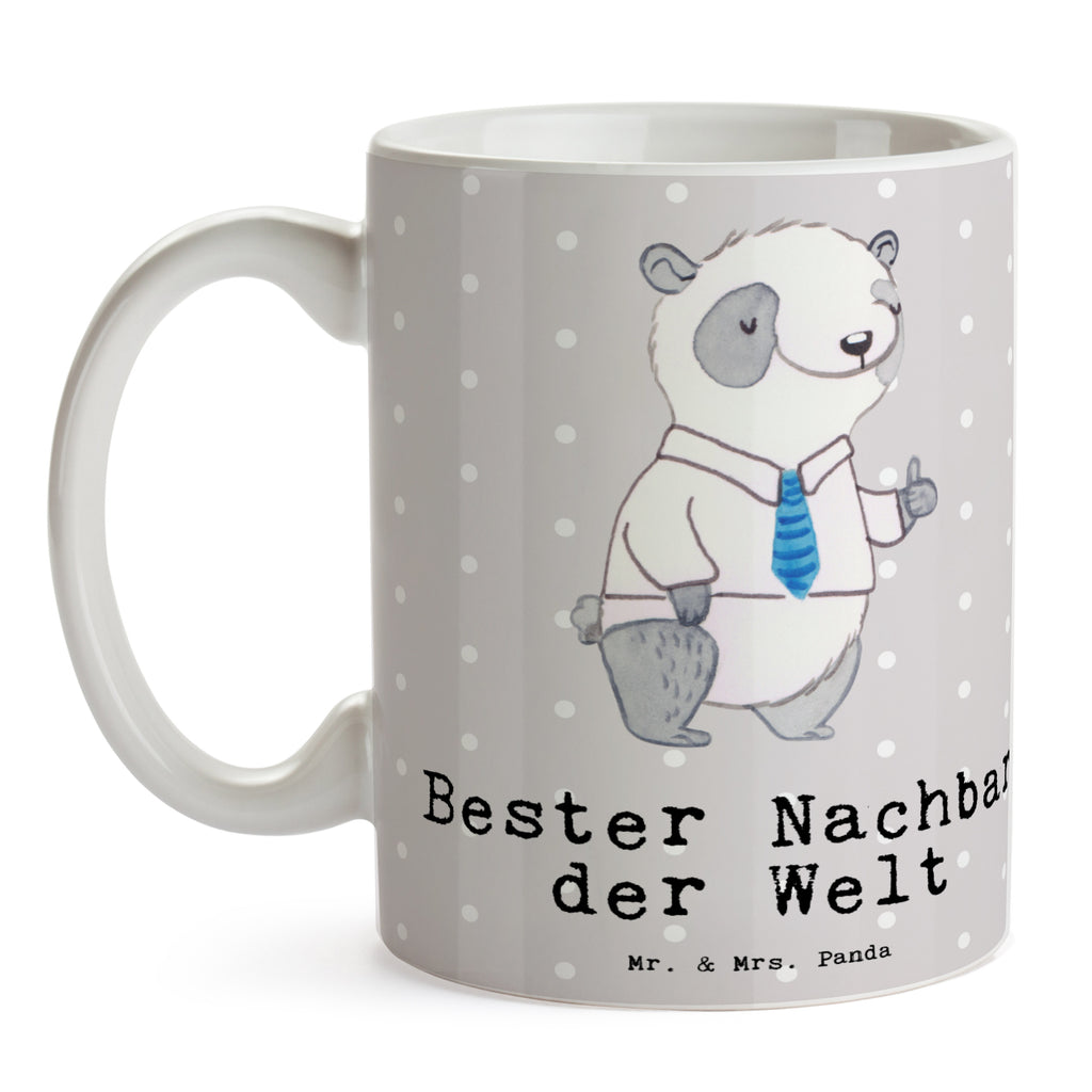 Tasse Panda Bester Nachbar der Welt Becher, Kaffeetasse, Kaffeebecher, Tee, Frühstück, Büro, für, Dankeschön, Geschenk, Schenken, Geburtstag, Geburtstagsgeschenk, Geschenkidee, Danke, Bedanken, Mitbringsel, Freude machen, Geschenktipp, Nachbar, Nachbarn, Nachbarschaft, Freund, Angrenzer, Anwohner, Bewohner, Freundschaft