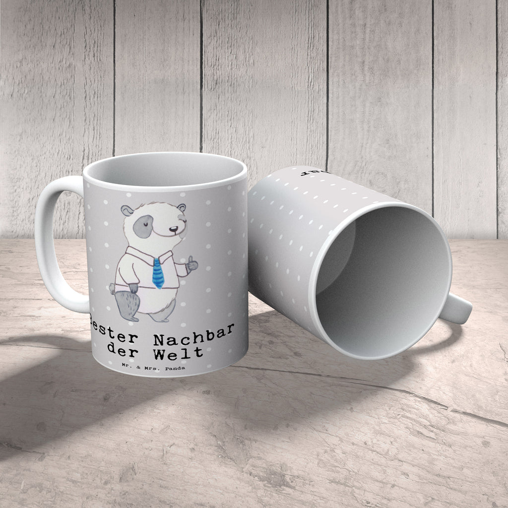 Tasse Panda Bester Nachbar der Welt Becher, Kaffeetasse, Kaffeebecher, Tee, Frühstück, Büro, für, Dankeschön, Geschenk, Schenken, Geburtstag, Geburtstagsgeschenk, Geschenkidee, Danke, Bedanken, Mitbringsel, Freude machen, Geschenktipp, Nachbar, Nachbarn, Nachbarschaft, Freund, Angrenzer, Anwohner, Bewohner, Freundschaft