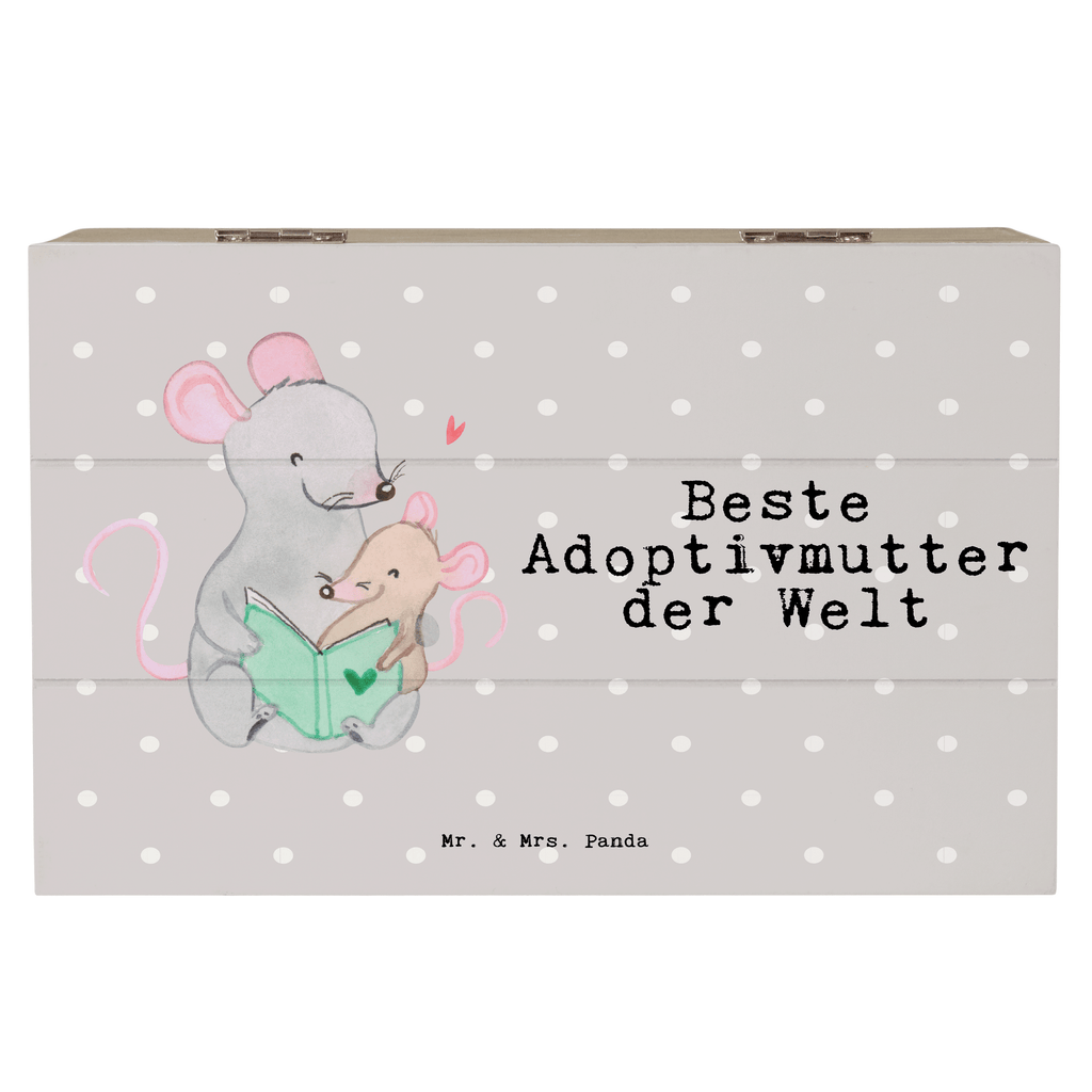 Holzkiste Maus Beste Adoptivmutter der Welt Adoptivmutter, Adoptivmama, adoptiert, Mama, Mami, Mutter, Muttertag, Mutti, Ma, Tochter, Sohn, Dankeschön, Danke, Beste Mama, Beste, Supermama Holzkiste, Kiste, Schatzkiste, Truhe, Schatulle, XXL,  Erinnerungsbox, Erinnerungskiste, Dekokiste, Aufbewahrungsbox  für, Dankeschön, Geschenk, Schenken, Geburtstag, Geburtstagsgeschenk, Geschenkidee, Danke, Bedanken, Mitbringsel, Freude machen, Geschenktipp