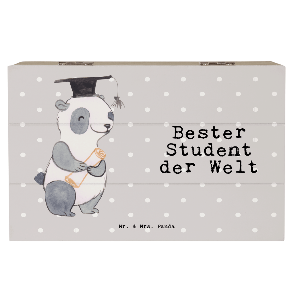 Holzkiste Panda Bester Student der Welt Student, Studium, Sohn, Spaß, Musterschüler, lustig, Studienabschluss, witzig, Universität, Abschluss, Alumni, Uni, Studenten, Hochschule  Holzkiste, Kiste, Schatzkiste, Truhe, Schatulle, XXL,  Erinnerungsbox, Erinnerungskiste, Dekokiste, Aufbewahrungsbox  für, Dankeschön, Geschenk, Schenken, Geburtstag, Geburtstagsgeschenk, Geschenkidee, Danke, Bedanken, Mitbringsel, Freude machen, Geschenktipp