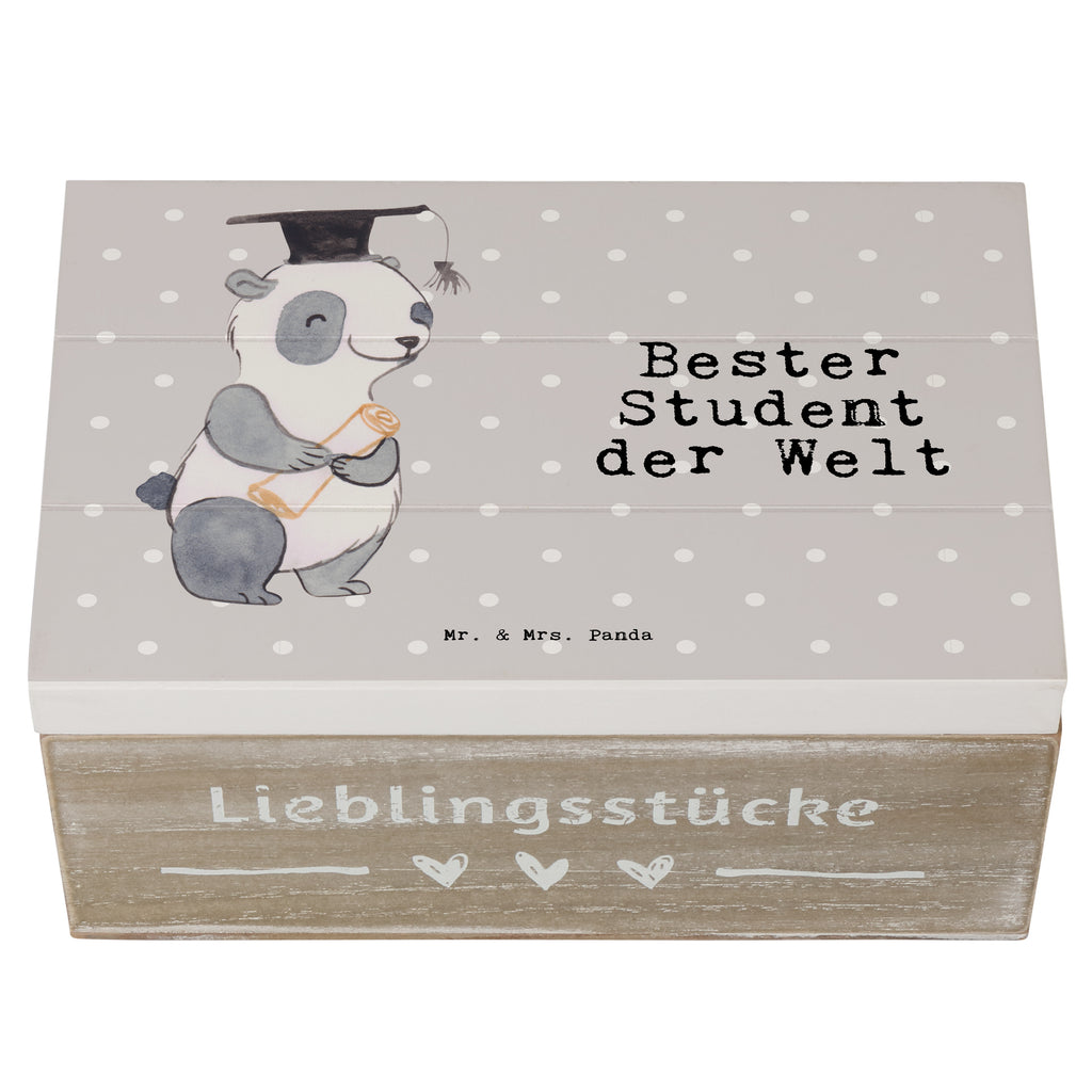 Holzkiste Panda Bester Student der Welt Student, Studium, Sohn, Spaß, Musterschüler, lustig, Studienabschluss, witzig, Universität, Abschluss, Alumni, Uni, Studenten, Hochschule  Holzkiste, Kiste, Schatzkiste, Truhe, Schatulle, XXL,  Erinnerungsbox, Erinnerungskiste, Dekokiste, Aufbewahrungsbox  für, Dankeschön, Geschenk, Schenken, Geburtstag, Geburtstagsgeschenk, Geschenkidee, Danke, Bedanken, Mitbringsel, Freude machen, Geschenktipp