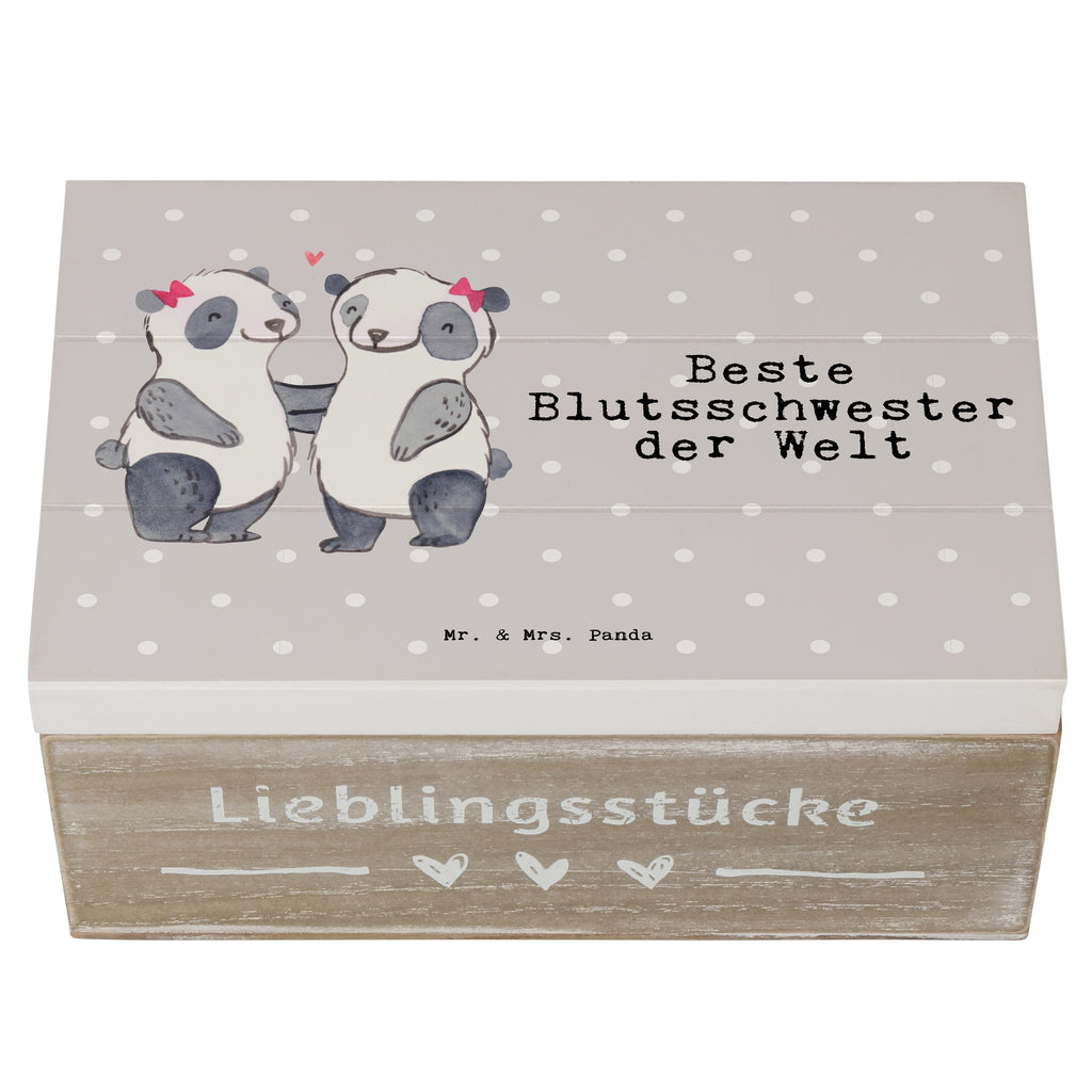 Holzkiste Panda Beste Blutsschwester der Welt Blutsschwester, Blutsgeschwister, Freundin, Bae, Schwestern, Schwester, Geschwister, Schwesterherz, Sister, Geschenk, Familie, Kleinigkeit, Beste, Tochter, Liebe Holzkiste, Kiste, Schatzkiste, Truhe, Schatulle, XXL,  Erinnerungsbox, Erinnerungskiste, Dekokiste, Aufbewahrungsbox  für, Dankeschön, Geschenk, Schenken, Geburtstag, Geburtstagsgeschenk, Geschenkidee, Danke, Bedanken, Mitbringsel, Freude machen, Geschenktipp