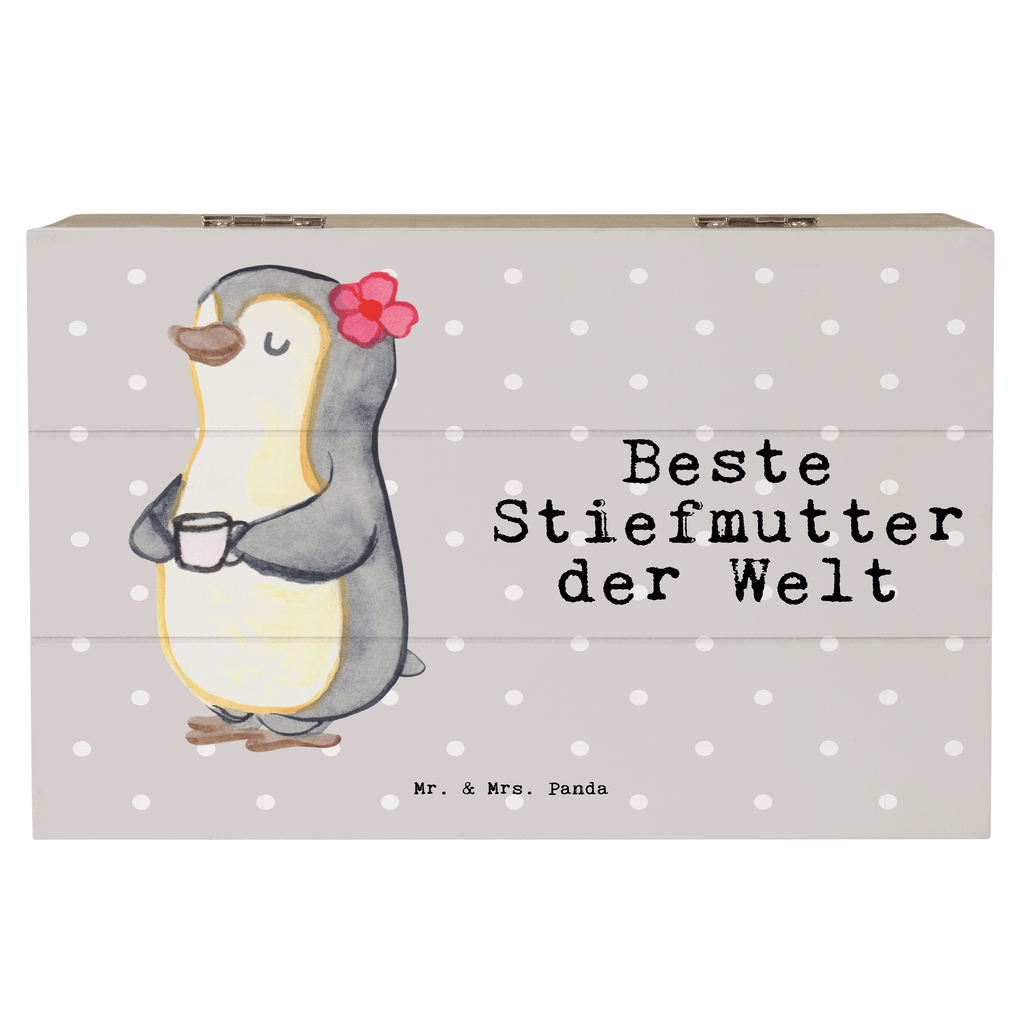 Holzkiste Pinguin Beste Stiefmutter der Welt Stiefmutter, Stief Mutter, Stiefmama, Mami, Mutter, Muttertag, Mutti, Mama, Tochter, Sohn, Dankeschön, Danke, Beste Holzkiste, Kiste, Schatzkiste, Truhe, Schatulle, XXL,  Erinnerungsbox, Erinnerungskiste, Dekokiste, Aufbewahrungsbox  für, Dankeschön, Geschenk, Schenken, Geburtstag, Geburtstagsgeschenk, Geschenkidee, Danke, Bedanken, Mitbringsel, Freude machen, Geschenktipp