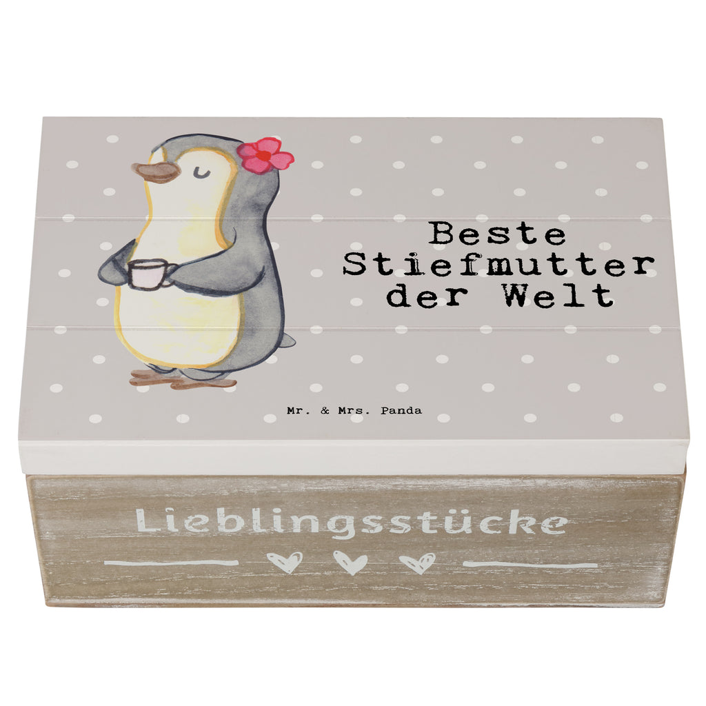 Holzkiste Pinguin Beste Stiefmutter der Welt Stiefmutter, Stief Mutter, Stiefmama, Mami, Mutter, Muttertag, Mutti, Mama, Tochter, Sohn, Dankeschön, Danke, Beste Holzkiste, Kiste, Schatzkiste, Truhe, Schatulle, XXL,  Erinnerungsbox, Erinnerungskiste, Dekokiste, Aufbewahrungsbox  für, Dankeschön, Geschenk, Schenken, Geburtstag, Geburtstagsgeschenk, Geschenkidee, Danke, Bedanken, Mitbringsel, Freude machen, Geschenktipp