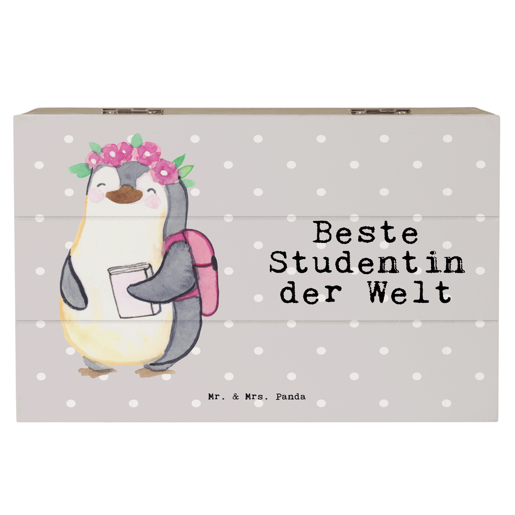 Holzkiste Pinguin Beste Studentin der Welt Studentin, Studium, Tochter, Spaß, Musterschülerin, lustig, Studienabschluss, witzig, Universität, Abschluss, Alumni, Uni, Studenten, Hochschule  Holzkiste, Kiste, Schatzkiste, Truhe, Schatulle, XXL,  Erinnerungsbox, Erinnerungskiste, Dekokiste, Aufbewahrungsbox  für, Dankeschön, Geschenk, Schenken, Geburtstag, Geburtstagsgeschenk, Geschenkidee, Danke, Bedanken, Mitbringsel, Freude machen, Geschenktipp