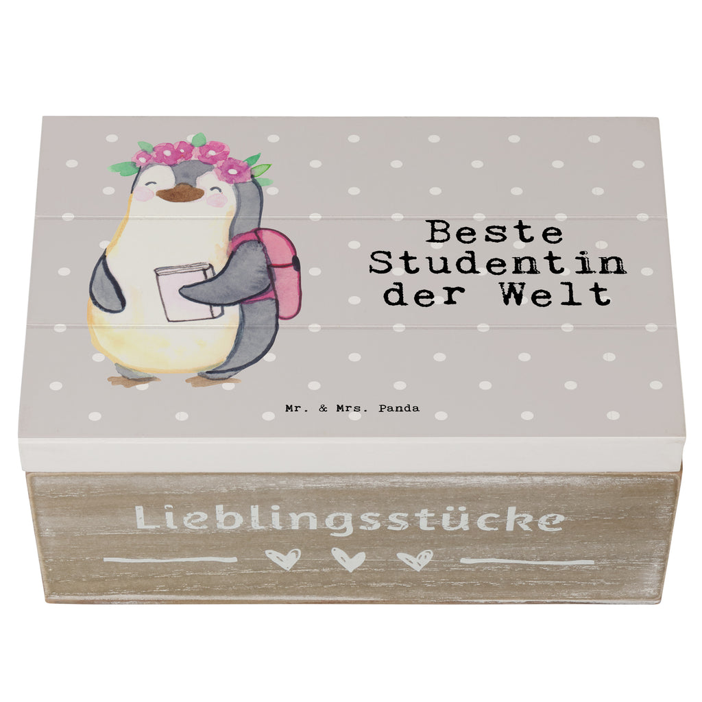 Holzkiste Pinguin Beste Studentin der Welt Studentin, Studium, Tochter, Spaß, Musterschülerin, lustig, Studienabschluss, witzig, Universität, Abschluss, Alumni, Uni, Studenten, Hochschule  Holzkiste, Kiste, Schatzkiste, Truhe, Schatulle, XXL,  Erinnerungsbox, Erinnerungskiste, Dekokiste, Aufbewahrungsbox  für, Dankeschön, Geschenk, Schenken, Geburtstag, Geburtstagsgeschenk, Geschenkidee, Danke, Bedanken, Mitbringsel, Freude machen, Geschenktipp