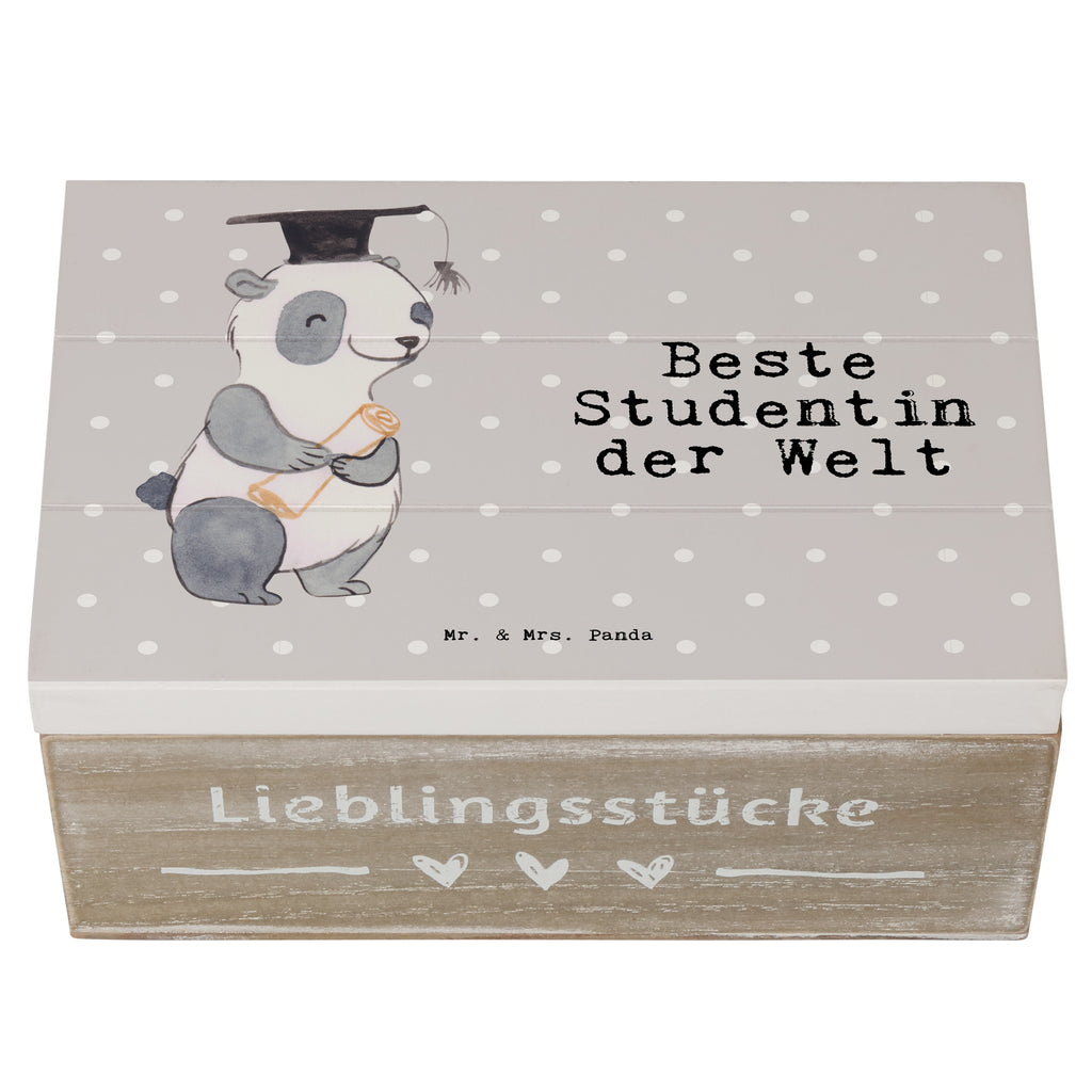 Holzkiste Panda Beste Studentin der Welt Studentin, Studium, Tochter, Spaß, Musterschülerin, lustig, Studienabschluss, witzig, Universität, Abschluss, Alumni, Uni, Studenten, Hochschule  Holzkiste, Kiste, Schatzkiste, Truhe, Schatulle, XXL,  Erinnerungsbox, Erinnerungskiste, Dekokiste, Aufbewahrungsbox  für, Dankeschön, Geschenk, Schenken, Geburtstag, Geburtstagsgeschenk, Geschenkidee, Danke, Bedanken, Mitbringsel, Freude machen, Geschenktipp