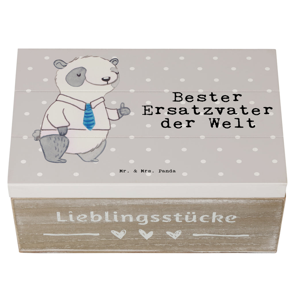 Holzkiste Panda Bester Ersatzvater der Welt Bester, Ersatzvater, Ersatz, zweiter, Vater, Papa, Dad, Daddy, Paps, Papi, Vati, Eltern, Geschenk Vater, Mann, Familie, Bester, Dankeschön, Kleinigkeit, Geburtstag Holzkiste, Kiste, Schatzkiste, Truhe, Schatulle, XXL,  Erinnerungsbox, Erinnerungskiste, Dekokiste, Aufbewahrungsbox  für, Dankeschön, Geschenk, Schenken, Geburtstag, Geburtstagsgeschenk, Geschenkidee, Danke, Bedanken, Mitbringsel, Freude machen, Geschenktipp