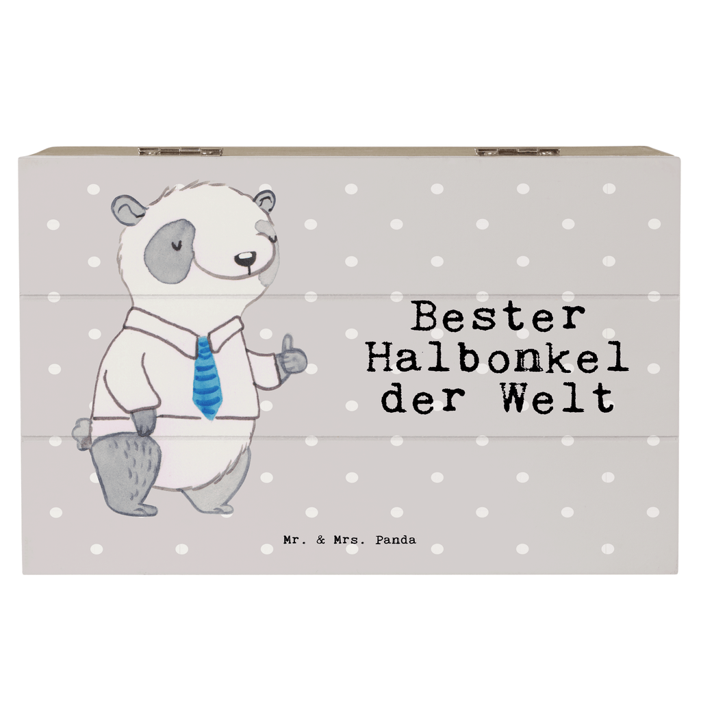 Holzkiste Panda Bester Halbonkel der Welt Onkel, bester Onkel, Halbonkel, Stiefonkel, Stief, Stiefgeschwister, Geschenk, Familie, Kleinigkeit Holzkiste, Kiste, Schatzkiste, Truhe, Schatulle, XXL,  Erinnerungsbox, Erinnerungskiste, Dekokiste, Aufbewahrungsbox  für, Dankeschön, Geschenk, Schenken, Geburtstag, Geburtstagsgeschenk, Geschenkidee, Danke, Bedanken, Mitbringsel, Freude machen, Geschenktipp