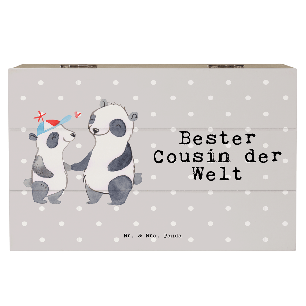 Holzkiste Panda Bester Cousin der Welt Cousin, Kousin, Vetter, Sohn von Onkel, Sohn von Tante, Familie, Verwandtschaft, Cousine Holzkiste, Kiste, Schatzkiste, Truhe, Schatulle, XXL,  Erinnerungsbox, Erinnerungskiste, Dekokiste, Aufbewahrungsbox  für, Dankeschön, Geschenk, Schenken, Geburtstag, Geburtstagsgeschenk, Geschenkidee, Danke, Bedanken, Mitbringsel, Freude machen, Geschenktipp