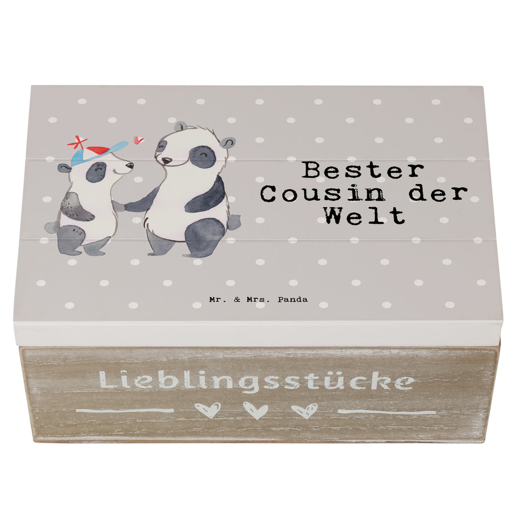 Holzkiste Panda Bester Cousin der Welt Cousin, Kousin, Vetter, Sohn von Onkel, Sohn von Tante, Familie, Verwandtschaft, Cousine Holzkiste, Kiste, Schatzkiste, Truhe, Schatulle, XXL,  Erinnerungsbox, Erinnerungskiste, Dekokiste, Aufbewahrungsbox  für, Dankeschön, Geschenk, Schenken, Geburtstag, Geburtstagsgeschenk, Geschenkidee, Danke, Bedanken, Mitbringsel, Freude machen, Geschenktipp