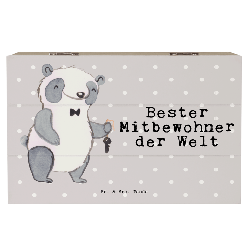 Holzkiste Panda Bester Mitbewohner der Welt Mitbewohner, WG, Zimmernachbar, Wohngemeinschaft, WG-Bewohner, Zimmerkollege, Zimmergenosse, Stubenkamerad Holzkiste, Kiste, Schatzkiste, Truhe, Schatulle, XXL,  Erinnerungsbox, Erinnerungskiste, Dekokiste, Aufbewahrungsbox  für, Dankeschön, Geschenk, Schenken, Geburtstag, Geburtstagsgeschenk, Geschenkidee, Danke, Bedanken, Mitbringsel, Freude machen, Geschenktipp