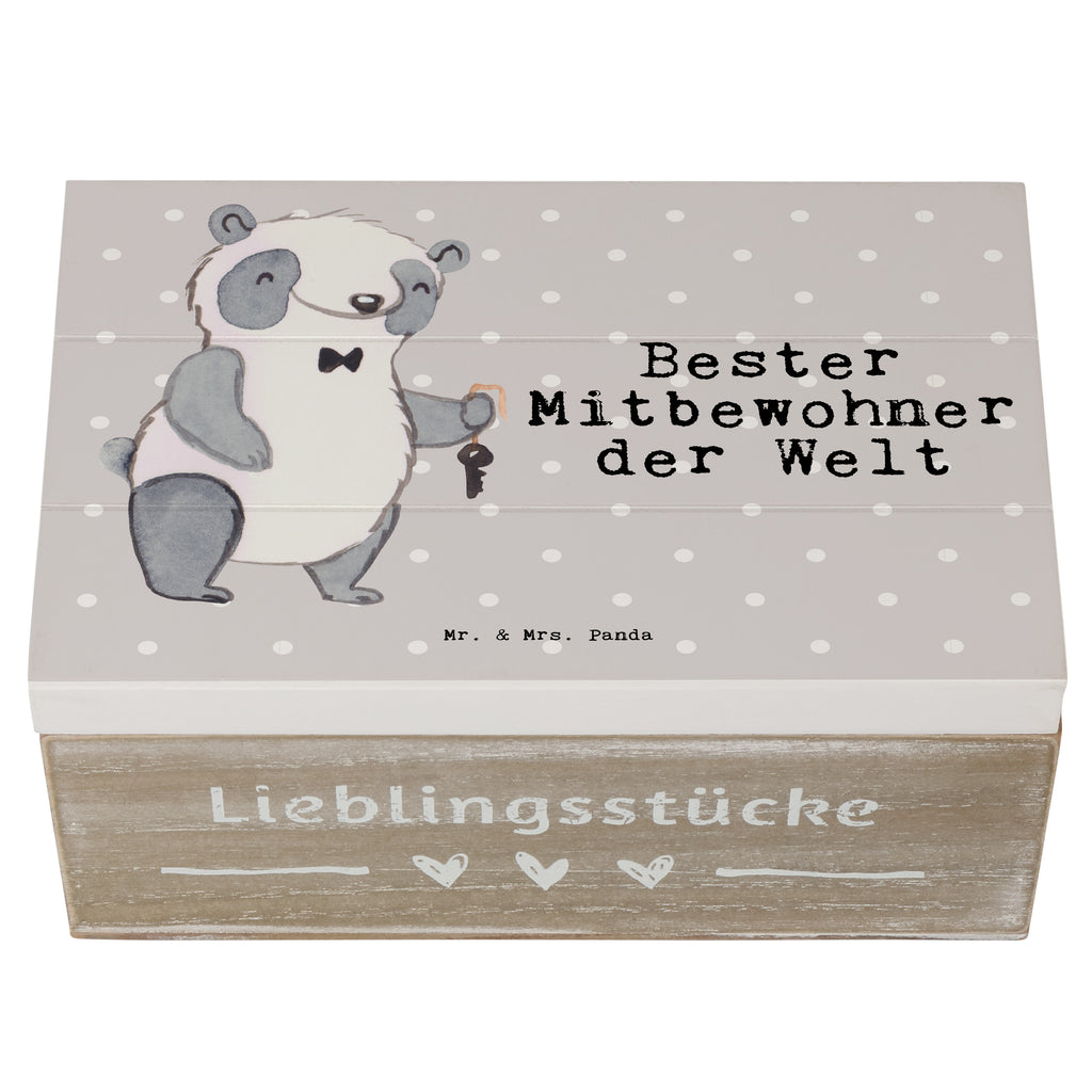 Holzkiste Panda Bester Mitbewohner der Welt Mitbewohner, WG, Zimmernachbar, Wohngemeinschaft, WG-Bewohner, Zimmerkollege, Zimmergenosse, Stubenkamerad Holzkiste, Kiste, Schatzkiste, Truhe, Schatulle, XXL,  Erinnerungsbox, Erinnerungskiste, Dekokiste, Aufbewahrungsbox  für, Dankeschön, Geschenk, Schenken, Geburtstag, Geburtstagsgeschenk, Geschenkidee, Danke, Bedanken, Mitbringsel, Freude machen, Geschenktipp