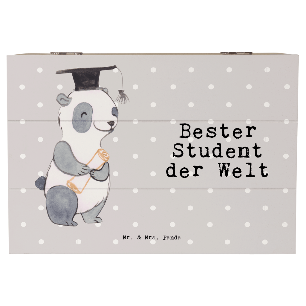 Holzkiste Panda Bester Student der Welt Student, Studium, Sohn, Spaß, Musterschüler, lustig, Studienabschluss, witzig, Universität, Abschluss, Alumni, Uni, Studenten, Hochschule  Holzkiste, Kiste, Schatzkiste, Truhe, Schatulle, XXL,  Erinnerungsbox, Erinnerungskiste, Dekokiste, Aufbewahrungsbox  für, Dankeschön, Geschenk, Schenken, Geburtstag, Geburtstagsgeschenk, Geschenkidee, Danke, Bedanken, Mitbringsel, Freude machen, Geschenktipp