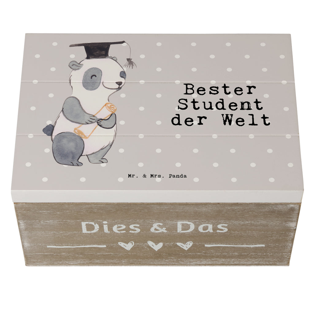 Holzkiste Panda Bester Student der Welt Student, Studium, Sohn, Spaß, Musterschüler, lustig, Studienabschluss, witzig, Universität, Abschluss, Alumni, Uni, Studenten, Hochschule  Holzkiste, Kiste, Schatzkiste, Truhe, Schatulle, XXL,  Erinnerungsbox, Erinnerungskiste, Dekokiste, Aufbewahrungsbox  für, Dankeschön, Geschenk, Schenken, Geburtstag, Geburtstagsgeschenk, Geschenkidee, Danke, Bedanken, Mitbringsel, Freude machen, Geschenktipp