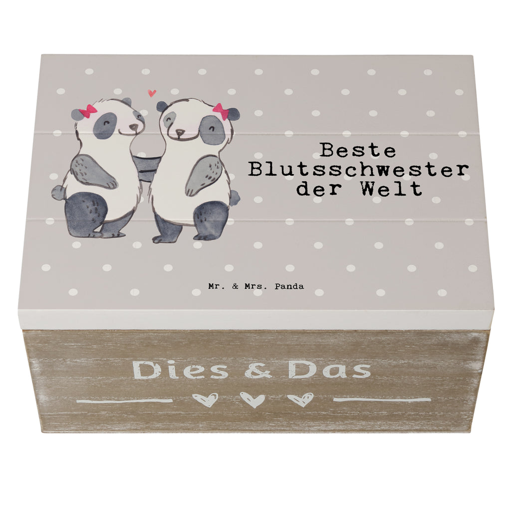 Holzkiste Panda Beste Blutsschwester der Welt Blutsschwester, Blutsgeschwister, Freundin, Bae, Schwestern, Schwester, Geschwister, Schwesterherz, Sister, Geschenk, Familie, Kleinigkeit, Beste, Tochter, Liebe Holzkiste, Kiste, Schatzkiste, Truhe, Schatulle, XXL,  Erinnerungsbox, Erinnerungskiste, Dekokiste, Aufbewahrungsbox  für, Dankeschön, Geschenk, Schenken, Geburtstag, Geburtstagsgeschenk, Geschenkidee, Danke, Bedanken, Mitbringsel, Freude machen, Geschenktipp