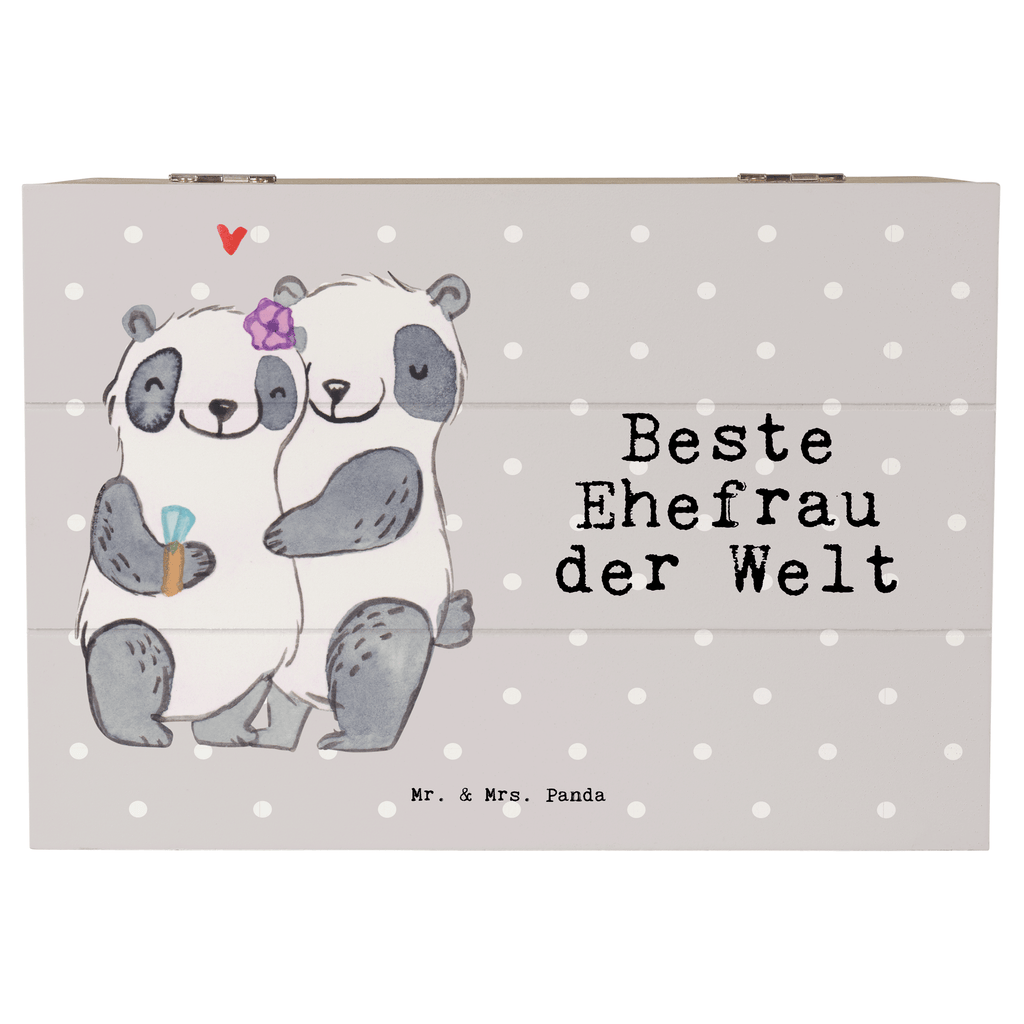 Holzkiste Panda Beste Ehefrau der Welt Ehefrau, Beste, Frau, Partnerin, Freundin, Traumfrau, Hochzeit, Liebling, Ehepartner, Ehe, Gattin, Lebensgefährtin, Braut, Kleinigkeit Holzkiste, Kiste, Schatzkiste, Truhe, Schatulle, XXL,  Erinnerungsbox, Erinnerungskiste, Dekokiste, Aufbewahrungsbox  für, Dankeschön, Geschenk, Schenken, Geburtstag, Geburtstagsgeschenk, Geschenkidee, Danke, Bedanken, Mitbringsel, Freude machen, Geschenktipp