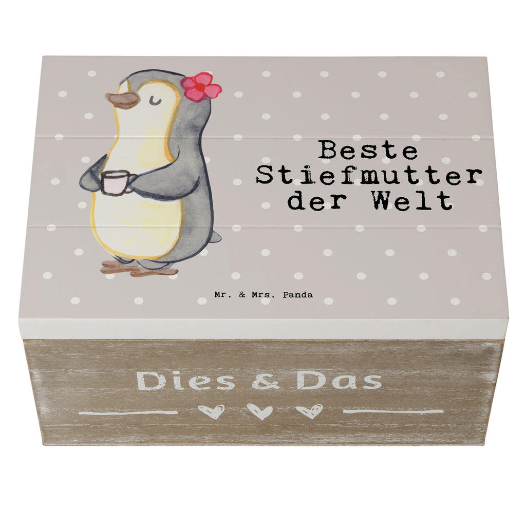 Holzkiste Pinguin Beste Stiefmutter der Welt Stiefmutter, Stief Mutter, Stiefmama, Mami, Mutter, Muttertag, Mutti, Mama, Tochter, Sohn, Dankeschön, Danke, Beste Holzkiste, Kiste, Schatzkiste, Truhe, Schatulle, XXL,  Erinnerungsbox, Erinnerungskiste, Dekokiste, Aufbewahrungsbox  für, Dankeschön, Geschenk, Schenken, Geburtstag, Geburtstagsgeschenk, Geschenkidee, Danke, Bedanken, Mitbringsel, Freude machen, Geschenktipp