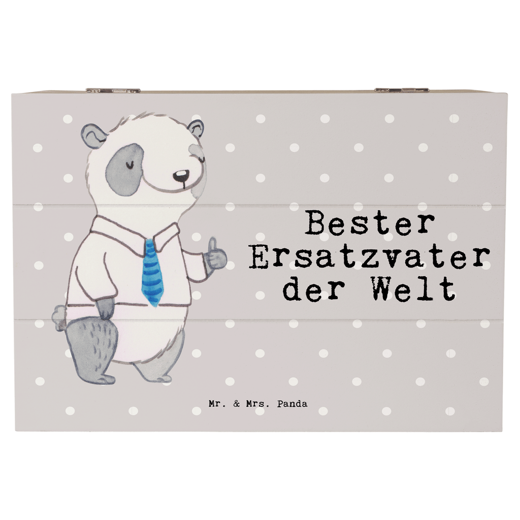 Holzkiste Panda Bester Ersatzvater der Welt Bester, Ersatzvater, Ersatz, zweiter, Vater, Papa, Dad, Daddy, Paps, Papi, Vati, Eltern, Geschenk Vater, Mann, Familie, Bester, Dankeschön, Kleinigkeit, Geburtstag Holzkiste, Kiste, Schatzkiste, Truhe, Schatulle, XXL,  Erinnerungsbox, Erinnerungskiste, Dekokiste, Aufbewahrungsbox  für, Dankeschön, Geschenk, Schenken, Geburtstag, Geburtstagsgeschenk, Geschenkidee, Danke, Bedanken, Mitbringsel, Freude machen, Geschenktipp