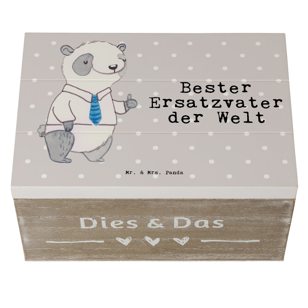 Holzkiste Panda Bester Ersatzvater der Welt Bester, Ersatzvater, Ersatz, zweiter, Vater, Papa, Dad, Daddy, Paps, Papi, Vati, Eltern, Geschenk Vater, Mann, Familie, Bester, Dankeschön, Kleinigkeit, Geburtstag Holzkiste, Kiste, Schatzkiste, Truhe, Schatulle, XXL,  Erinnerungsbox, Erinnerungskiste, Dekokiste, Aufbewahrungsbox  für, Dankeschön, Geschenk, Schenken, Geburtstag, Geburtstagsgeschenk, Geschenkidee, Danke, Bedanken, Mitbringsel, Freude machen, Geschenktipp