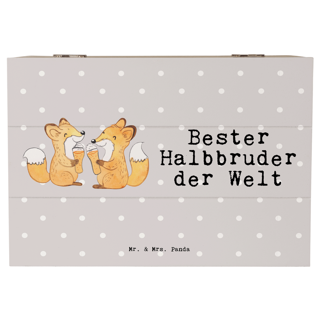 Holzkiste Fuchs Bester Halbbruder der Welt Holzkiste, Kiste, Schatzkiste, Truhe, Schatulle, XXL, Erinnerungsbox, Erinnerungskiste, Dekokiste, Aufbewahrungsbox, für, Dankeschön, Geschenk, Schenken, Geburtstag, Geburtstagsgeschenk, Geschenkidee, Danke, Bedanken, Mitbringsel, Freude machen, Geschenktipp, Halbbruder, Stiefbruder, Stief, Stiefgeschwister, Bruder, Brudi, Geschwister, Bruderherz, Schwester, Familie, Kleinigkeit, Brother, Bester, Sohn