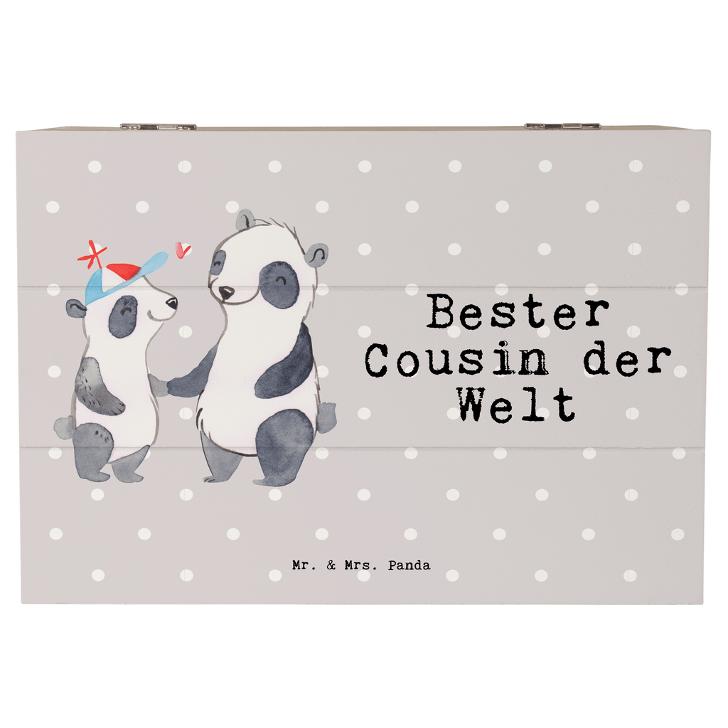 Holzkiste Panda Bester Cousin der Welt Cousin, Kousin, Vetter, Sohn von Onkel, Sohn von Tante, Familie, Verwandtschaft, Cousine Holzkiste, Kiste, Schatzkiste, Truhe, Schatulle, XXL,  Erinnerungsbox, Erinnerungskiste, Dekokiste, Aufbewahrungsbox  für, Dankeschön, Geschenk, Schenken, Geburtstag, Geburtstagsgeschenk, Geschenkidee, Danke, Bedanken, Mitbringsel, Freude machen, Geschenktipp