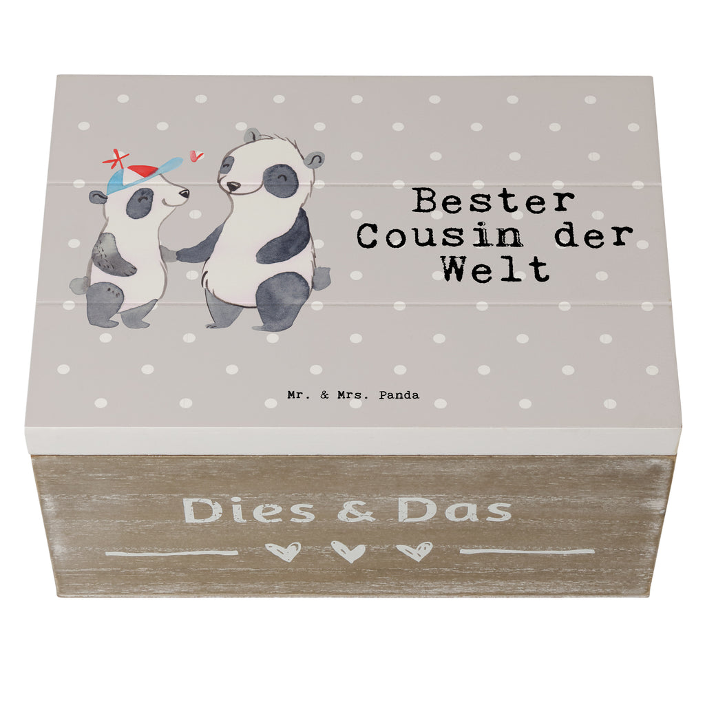 Holzkiste Panda Bester Cousin der Welt Cousin, Kousin, Vetter, Sohn von Onkel, Sohn von Tante, Familie, Verwandtschaft, Cousine Holzkiste, Kiste, Schatzkiste, Truhe, Schatulle, XXL,  Erinnerungsbox, Erinnerungskiste, Dekokiste, Aufbewahrungsbox  für, Dankeschön, Geschenk, Schenken, Geburtstag, Geburtstagsgeschenk, Geschenkidee, Danke, Bedanken, Mitbringsel, Freude machen, Geschenktipp