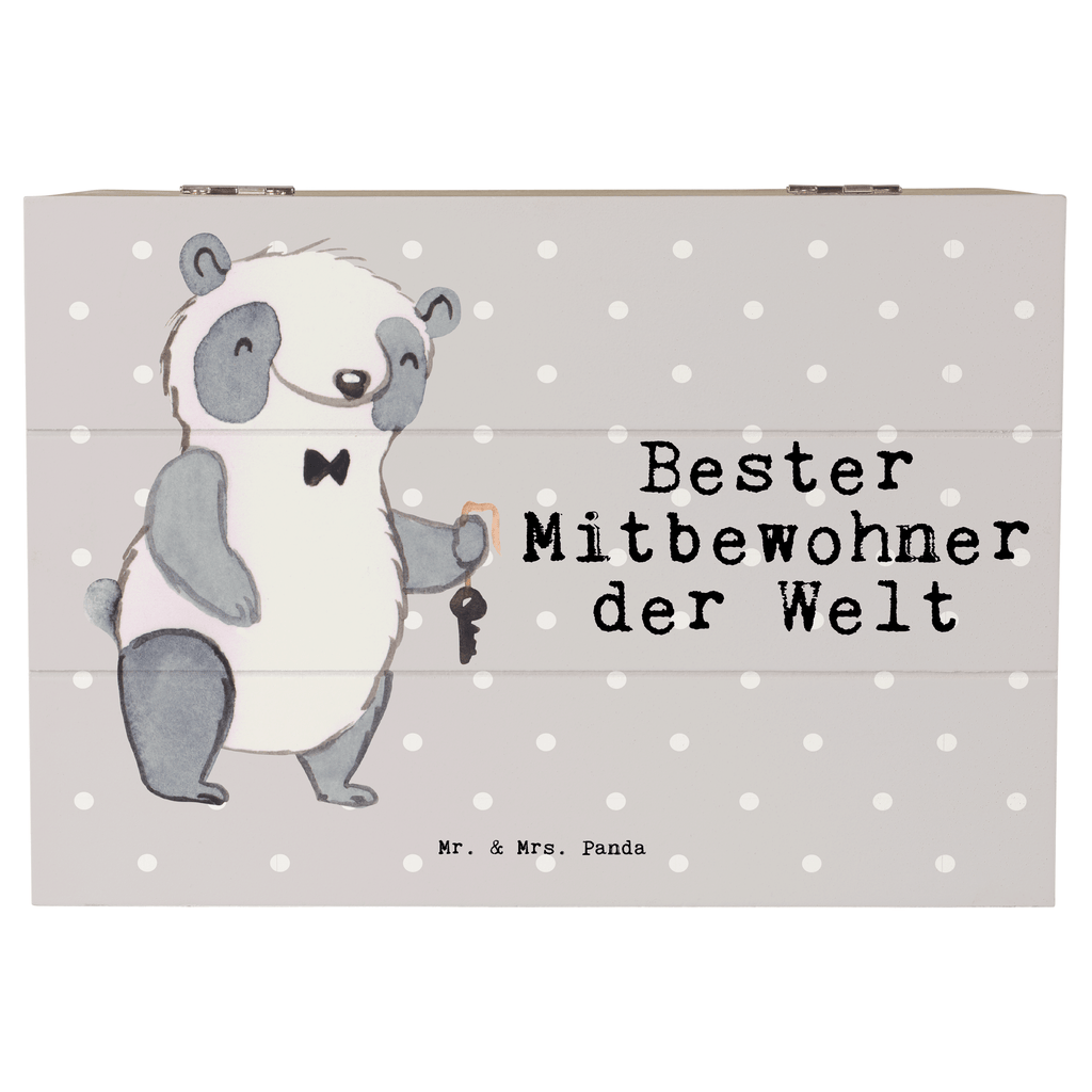 Holzkiste Panda Bester Mitbewohner der Welt Mitbewohner, WG, Zimmernachbar, Wohngemeinschaft, WG-Bewohner, Zimmerkollege, Zimmergenosse, Stubenkamerad Holzkiste, Kiste, Schatzkiste, Truhe, Schatulle, XXL,  Erinnerungsbox, Erinnerungskiste, Dekokiste, Aufbewahrungsbox  für, Dankeschön, Geschenk, Schenken, Geburtstag, Geburtstagsgeschenk, Geschenkidee, Danke, Bedanken, Mitbringsel, Freude machen, Geschenktipp