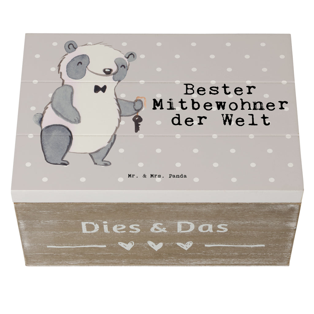 Holzkiste Panda Bester Mitbewohner der Welt Mitbewohner, WG, Zimmernachbar, Wohngemeinschaft, WG-Bewohner, Zimmerkollege, Zimmergenosse, Stubenkamerad Holzkiste, Kiste, Schatzkiste, Truhe, Schatulle, XXL,  Erinnerungsbox, Erinnerungskiste, Dekokiste, Aufbewahrungsbox  für, Dankeschön, Geschenk, Schenken, Geburtstag, Geburtstagsgeschenk, Geschenkidee, Danke, Bedanken, Mitbringsel, Freude machen, Geschenktipp