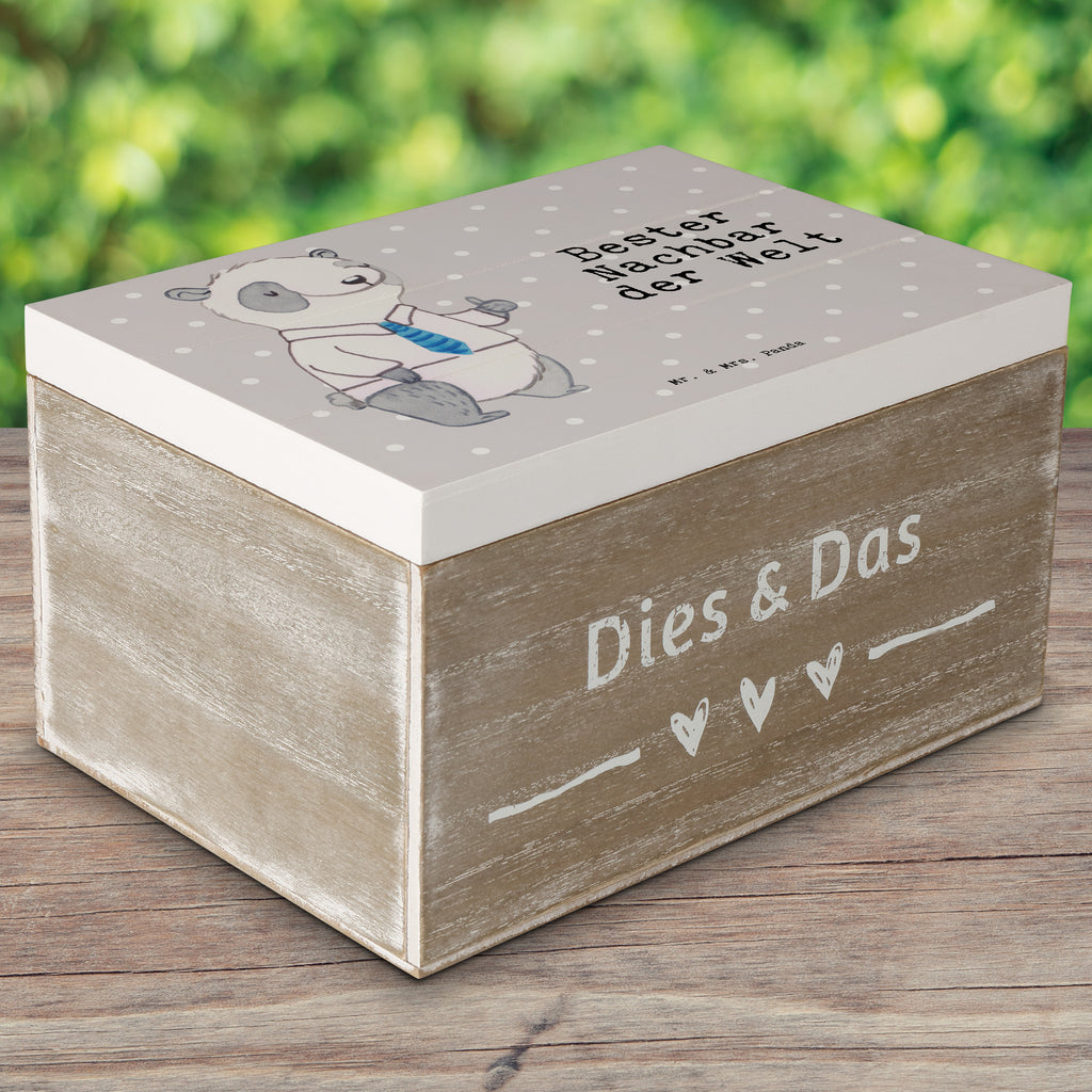 Holzkiste Panda Bester Nachbar der Welt Nachbar, Nachbarn, Nachbarschaft, Freund, Angrenzer, Anwohner, Dankeschön, Bewohner, Freundschaft   Holzkiste, Kiste, Schatzkiste, Truhe, Schatulle, XXL,  Erinnerungsbox, Erinnerungskiste, Dekokiste, Aufbewahrungsbox  für, Dankeschön, Geschenk, Schenken, Geburtstag, Geburtstagsgeschenk, Geschenkidee, Danke, Bedanken, Mitbringsel, Freude machen, Geschenktipp