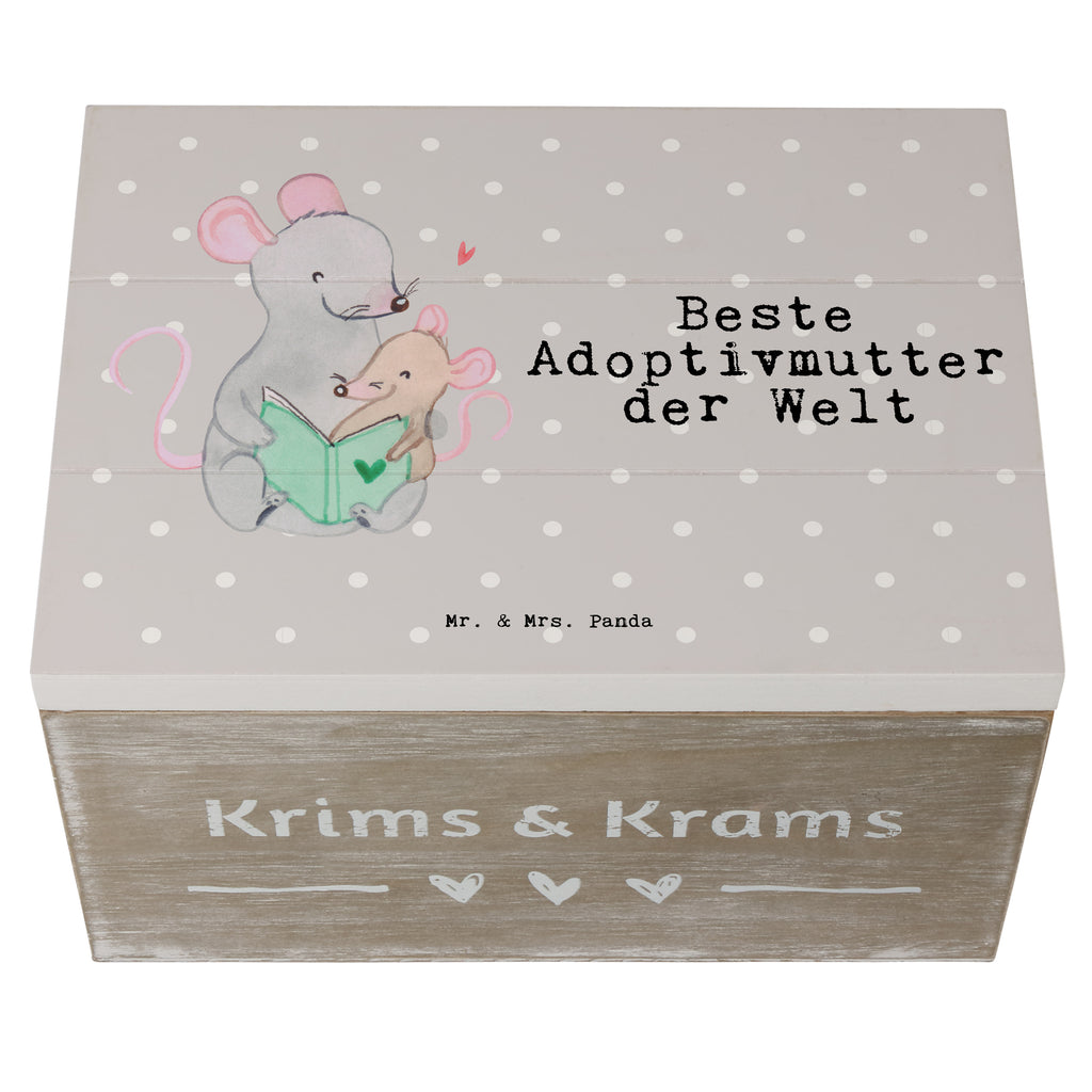Holzkiste Maus Beste Adoptivmutter der Welt Adoptivmutter, Adoptivmama, adoptiert, Mama, Mami, Mutter, Muttertag, Mutti, Ma, Tochter, Sohn, Dankeschön, Danke, Beste Mama, Beste, Supermama Holzkiste, Kiste, Schatzkiste, Truhe, Schatulle, XXL,  Erinnerungsbox, Erinnerungskiste, Dekokiste, Aufbewahrungsbox  für, Dankeschön, Geschenk, Schenken, Geburtstag, Geburtstagsgeschenk, Geschenkidee, Danke, Bedanken, Mitbringsel, Freude machen, Geschenktipp
