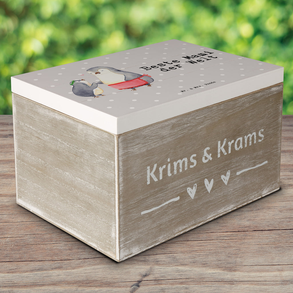 Holzkiste Pinguin Beste Mami der Welt Mama, Mami, Mutter, Muttertag, Mutti, Ma, Tochter, Sohn, Dankeschön, Danke, Beste Mama, Beste, Supermama Holzkiste, Kiste, Schatzkiste, Truhe, Schatulle, XXL,  Erinnerungsbox, Erinnerungskiste, Dekokiste, Aufbewahrungsbox  für, Dankeschön, Geschenk, Schenken, Geburtstag, Geburtstagsgeschenk, Geschenkidee, Danke, Bedanken, Mitbringsel, Freude machen, Geschenktipp