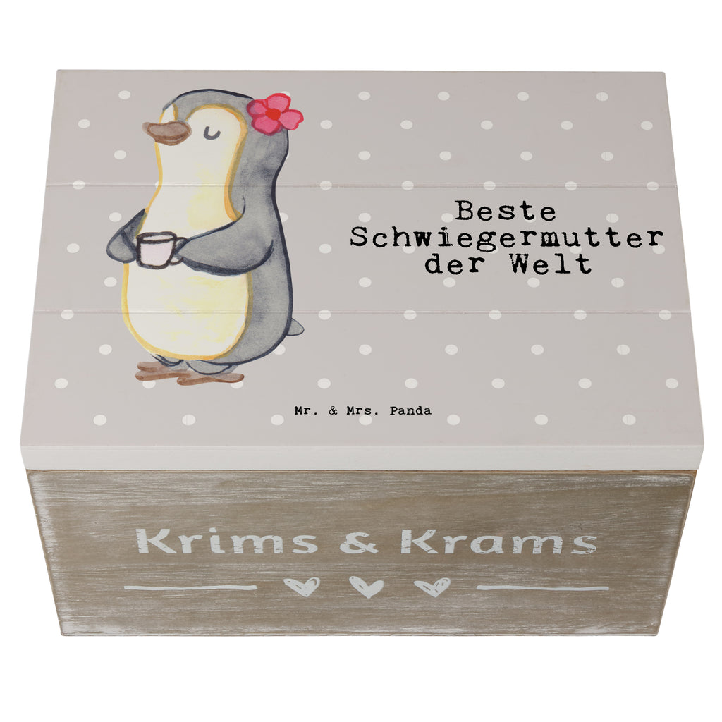 Holzkiste Pinguin Beste Schwiegermutter der Welt Schwiegermutter, Schwiegermama, Schwiegereltern, Mama, Mutter, Mutter des Ehepartners, angeheiratet, Dankeschön Holzkiste, Kiste, Schatzkiste, Truhe, Schatulle, XXL,  Erinnerungsbox, Erinnerungskiste, Dekokiste, Aufbewahrungsbox  für, Dankeschön, Geschenk, Schenken, Geburtstag, Geburtstagsgeschenk, Geschenkidee, Danke, Bedanken, Mitbringsel, Freude machen, Geschenktipp