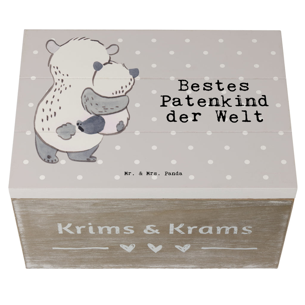 Holzkiste Panda Bestes Patenkind der Welt Patenkind, Paten Kind, Pate, Taufe, Taufgeschenk, Patenonkel, Patentante, Tauffeier, Täufling, Nichte, Neffe Holzkiste, Kiste, Schatzkiste, Truhe, Schatulle, XXL,  Erinnerungsbox, Erinnerungskiste, Dekokiste, Aufbewahrungsbox  für, Dankeschön, Geschenk, Schenken, Geburtstag, Geburtstagsgeschenk, Geschenkidee, Danke, Bedanken, Mitbringsel, Freude machen, Geschenktipp