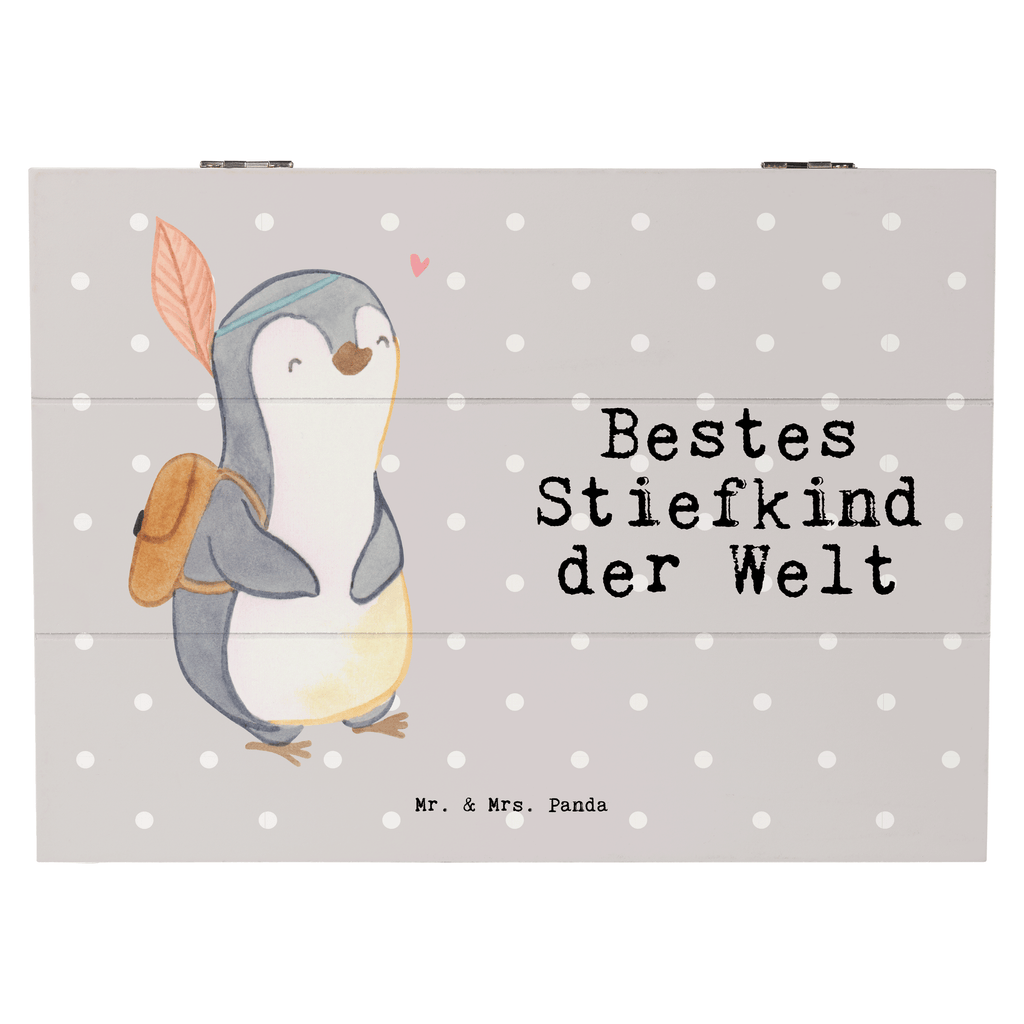 Holzkiste Pinguin Bestes Stiefkind der Welt Stiefkind, angeheiratet, Kinder, Kind, Kid, Kids, Kiddy, Bestes, Tochter, Sohn, Nachwuchs, Geburt, Geburtstag, Liebling, Taufe,  Holzkiste, Kiste, Schatzkiste, Truhe, Schatulle, XXL,  Erinnerungsbox, Erinnerungskiste, Dekokiste, Aufbewahrungsbox  für, Dankeschön, Geschenk, Schenken, Geburtstag, Geburtstagsgeschenk, Geschenkidee, Danke, Bedanken, Mitbringsel, Freude machen, Geschenktipp