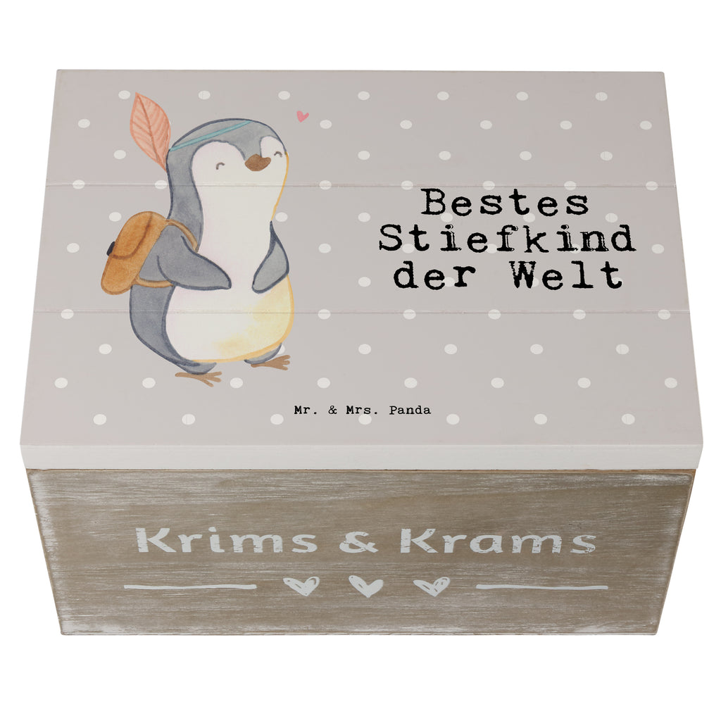 Holzkiste Pinguin Bestes Stiefkind der Welt Stiefkind, angeheiratet, Kinder, Kind, Kid, Kids, Kiddy, Bestes, Tochter, Sohn, Nachwuchs, Geburt, Geburtstag, Liebling, Taufe,  Holzkiste, Kiste, Schatzkiste, Truhe, Schatulle, XXL,  Erinnerungsbox, Erinnerungskiste, Dekokiste, Aufbewahrungsbox  für, Dankeschön, Geschenk, Schenken, Geburtstag, Geburtstagsgeschenk, Geschenkidee, Danke, Bedanken, Mitbringsel, Freude machen, Geschenktipp